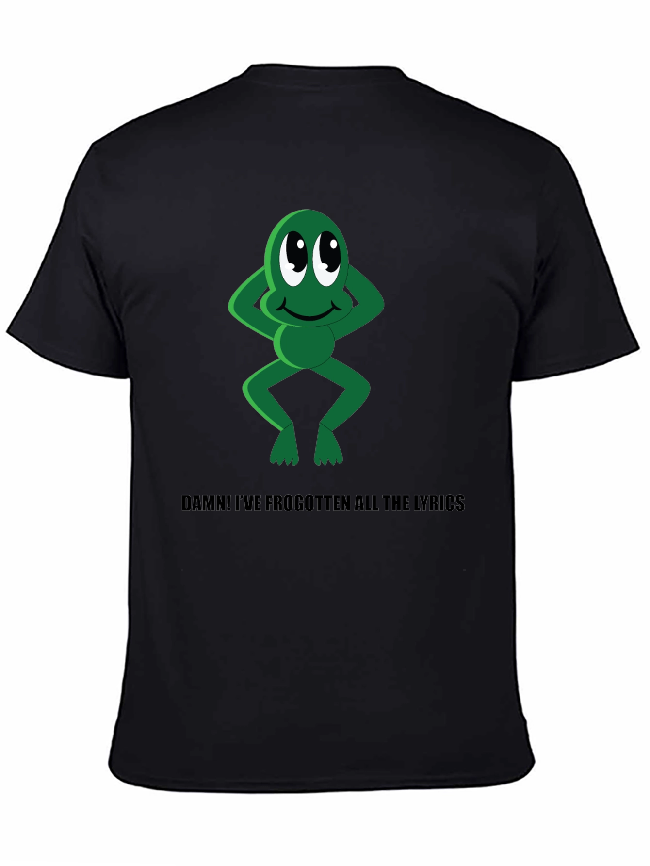 Black Funny Frog T-Shirt - Forgotten Lyrics Tee view 4