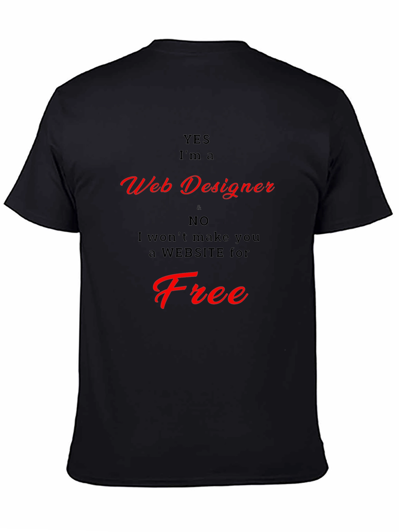 Black Web Designer T-Shirt - Funny Graphic Tee view 4