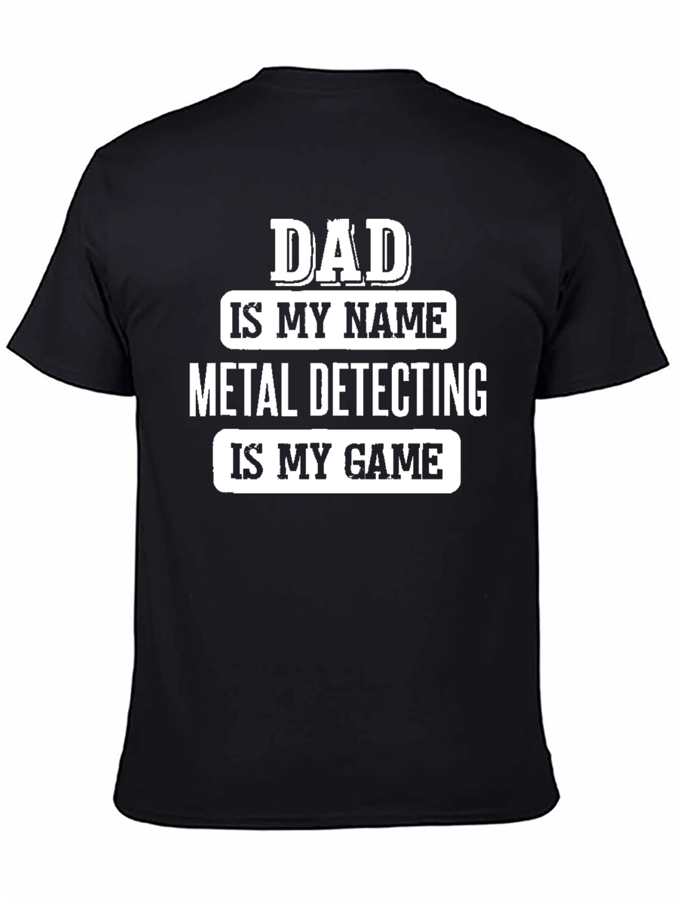 Black Dad Metal Detecting Game T-Shirt view 4
