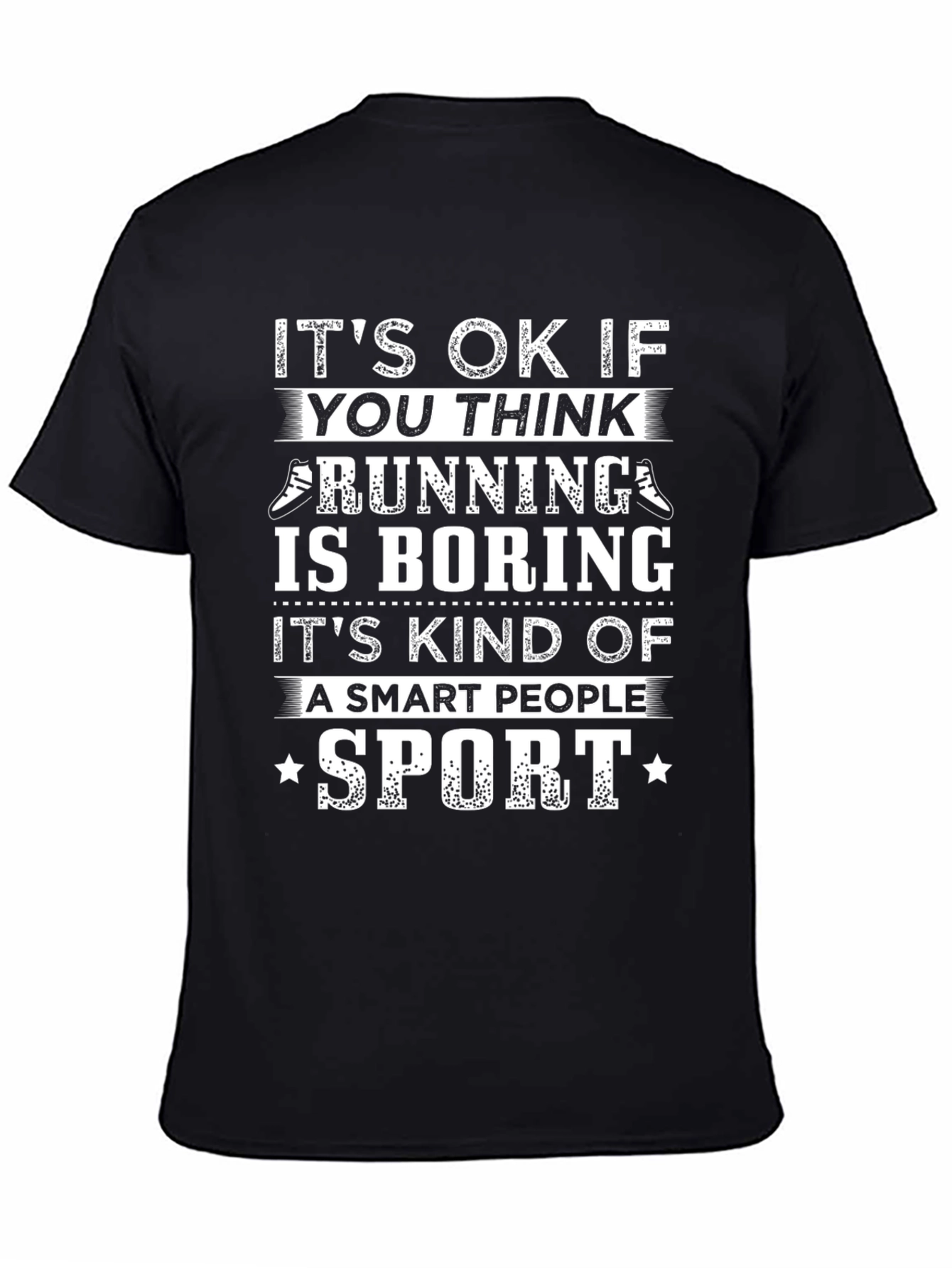Black Running Is Boring Graphic Tee - Smart People Sport T-Shirt view 4
