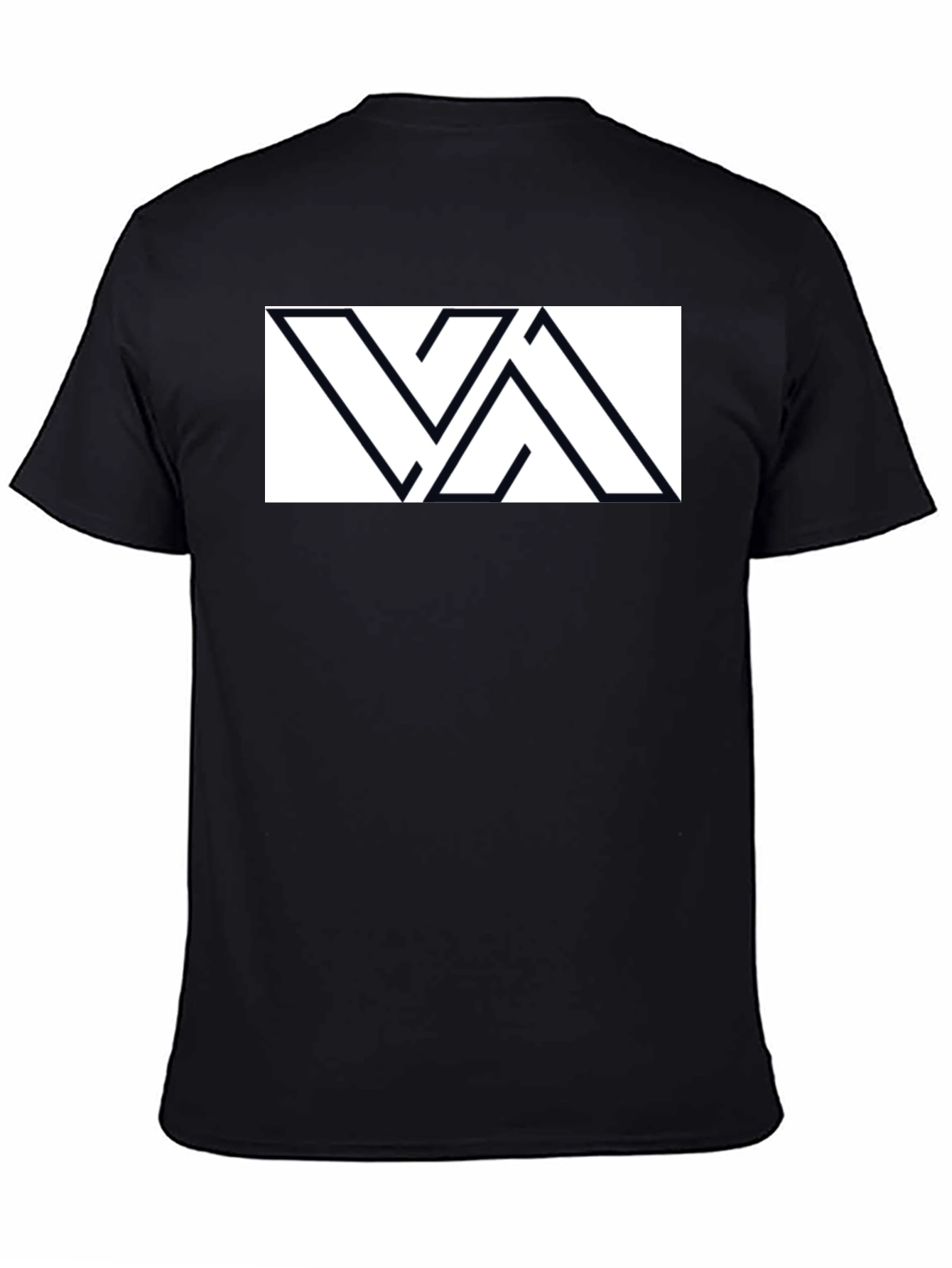 Black Geometric Graphic Tee - Black Casual Style view 4