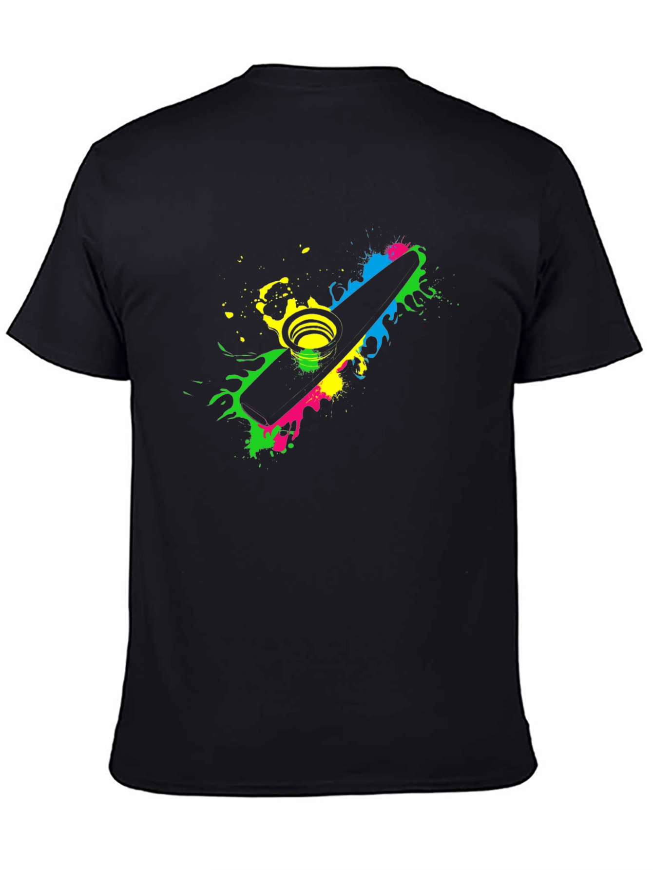 Black Kazoo Splatter Graphic T-Shirt - Music Lover Tee view 4