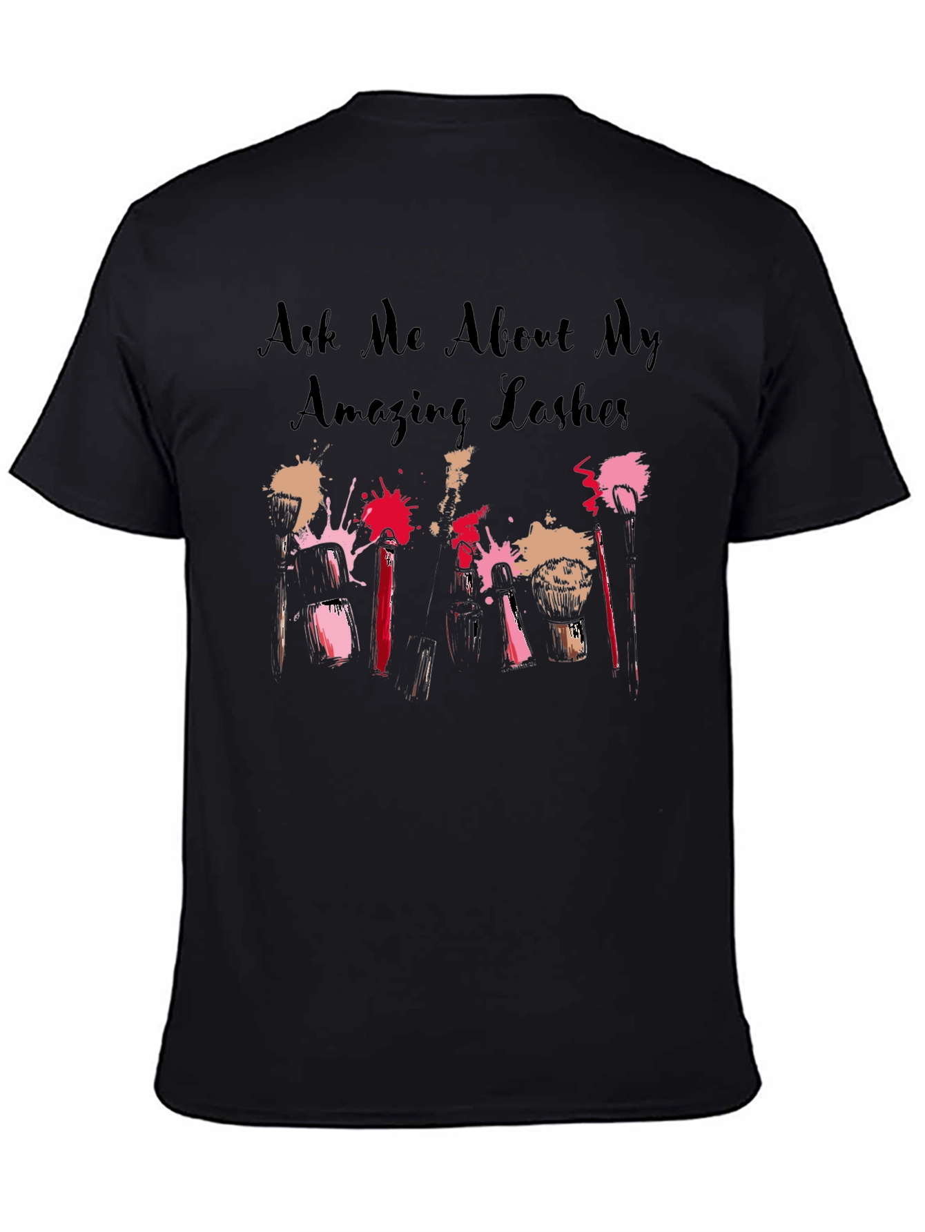 Black Amazing Lashes Graphic T-Shirt view 4