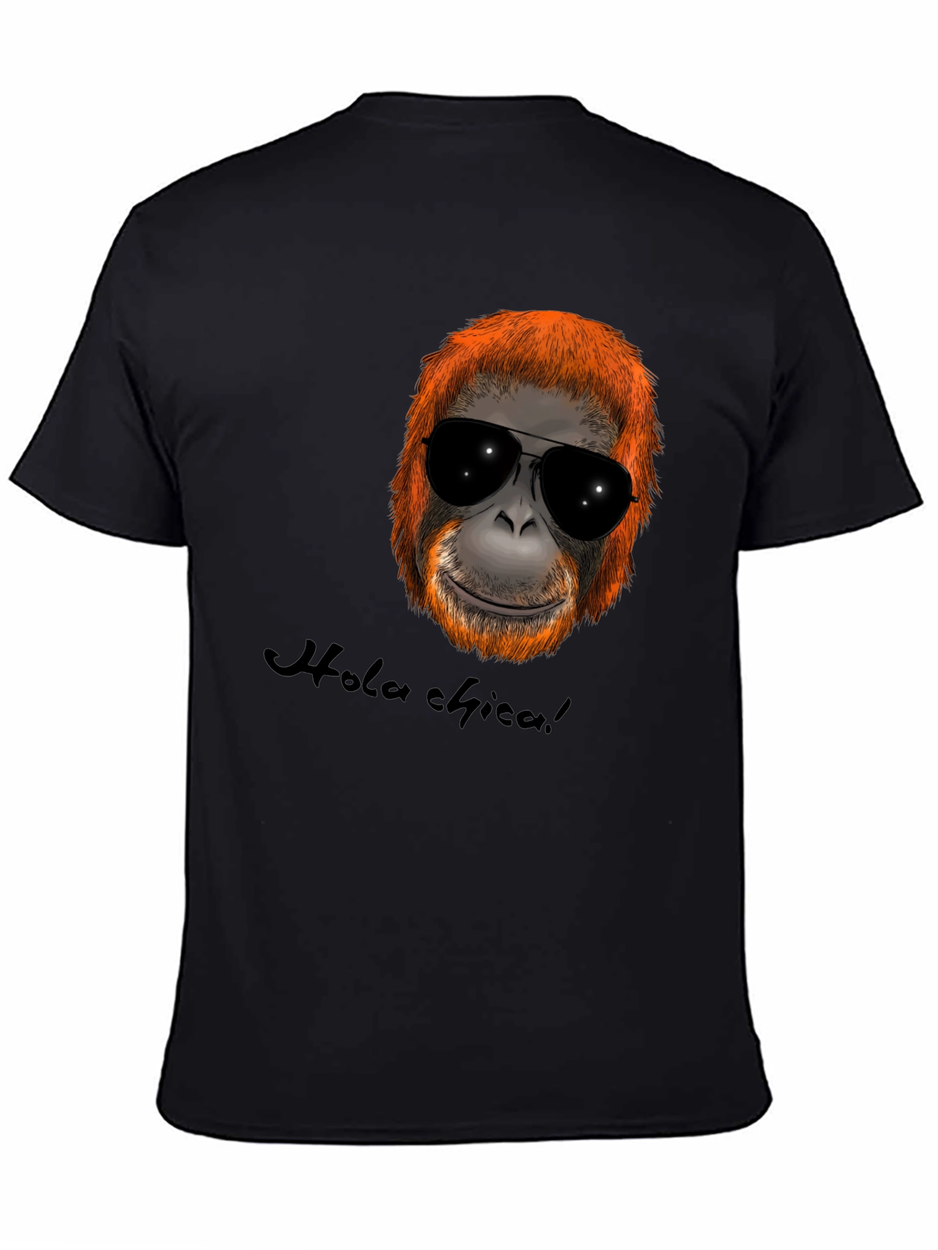 Black Cool Orangutan Sunglasses T-Shirt - Hola Chica! view 4