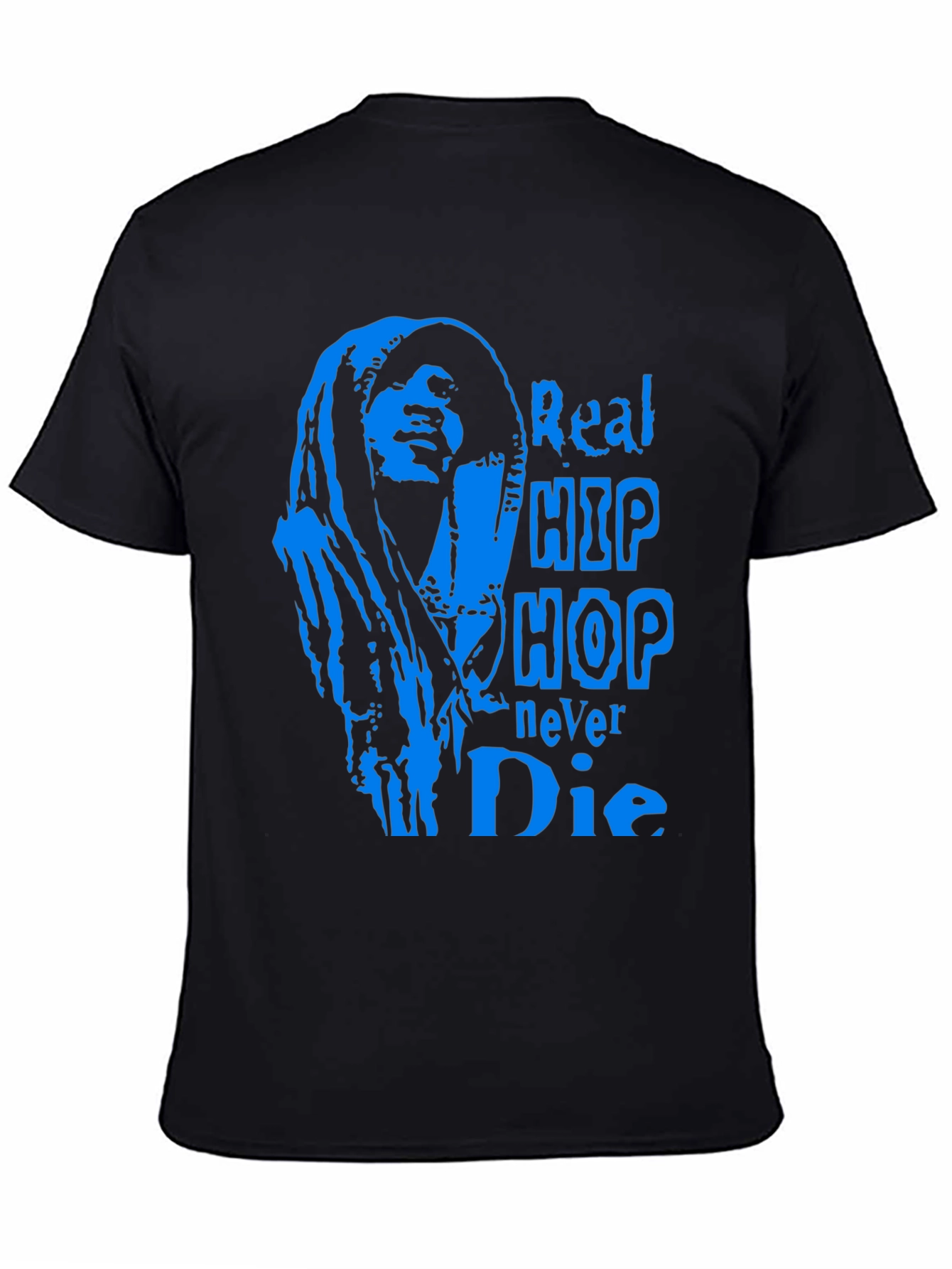 Black Real Hip Hop Never Die T-Shirt view 4