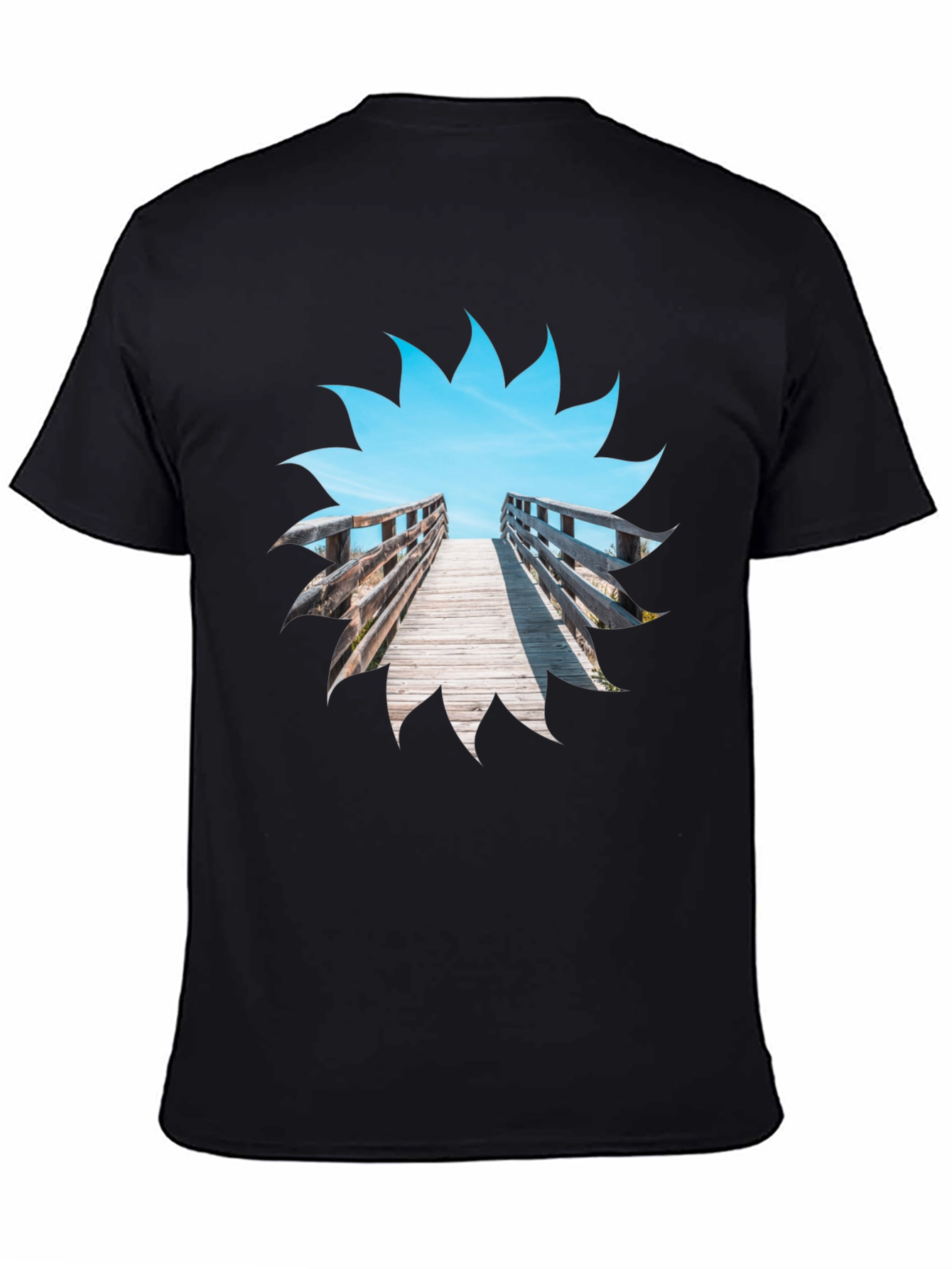 Black Beach Boardwalk Graphic T-Shirt view 4
