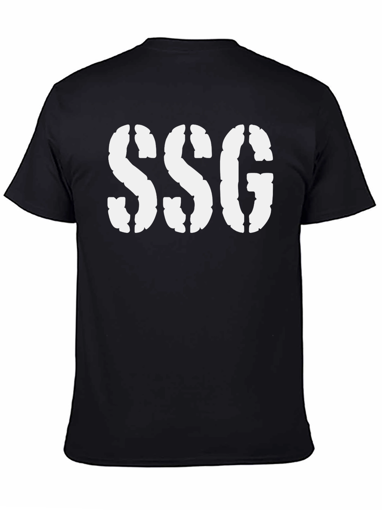 Black SSG Stencil Graphic Tee - Bold Black Casual Comfort view 4