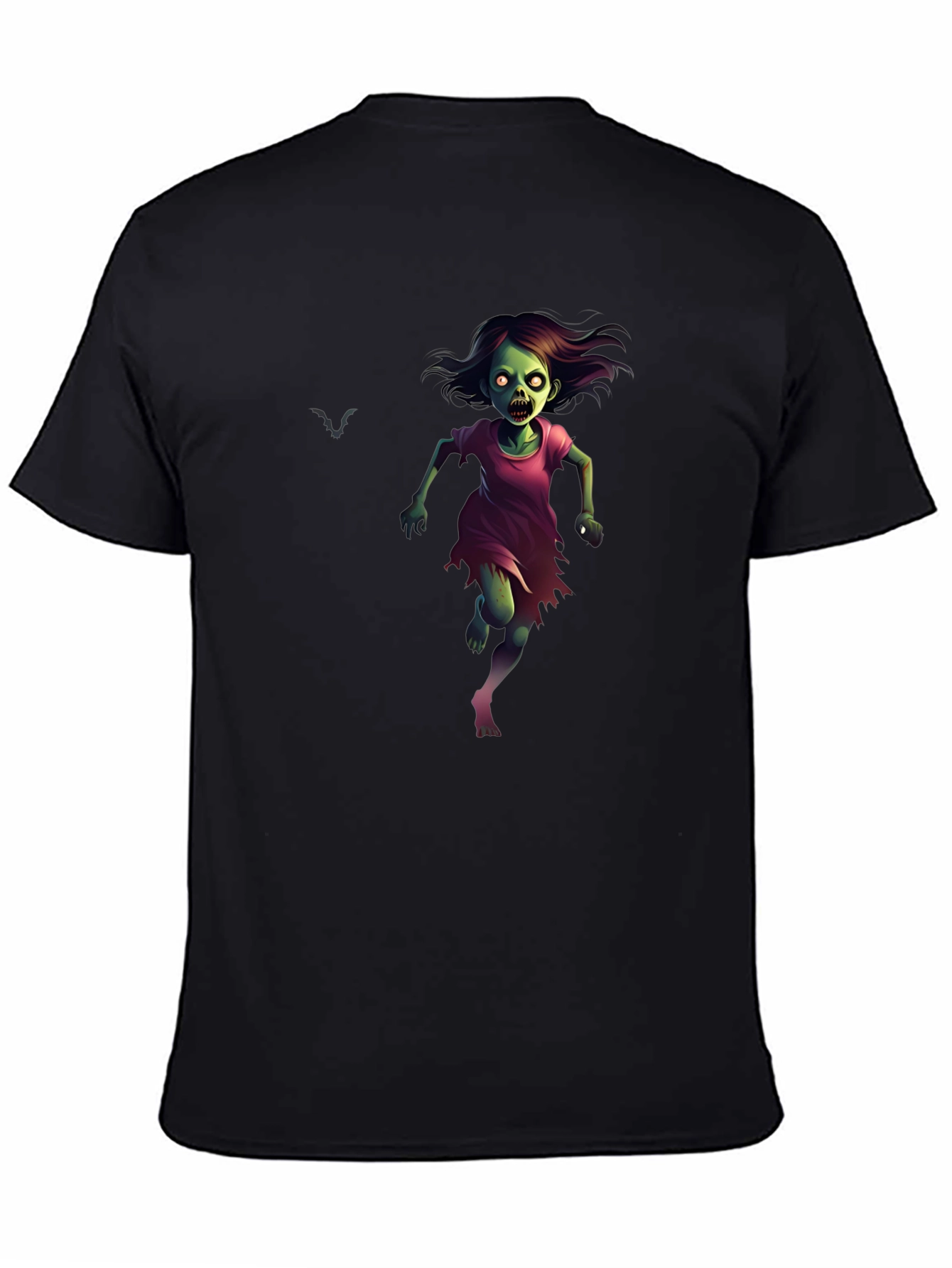 Black Zombie Girl Graphic Tee - Halloween Apparel view 4