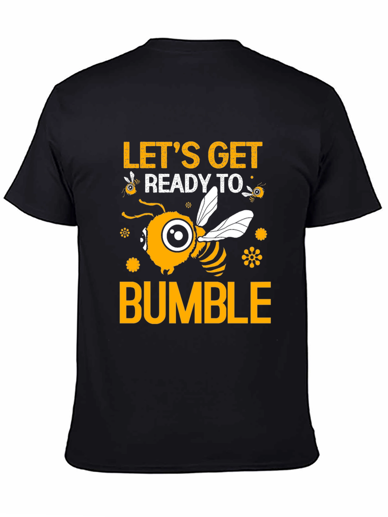 Black Let's Get Ready to Bumble Funny Bee T-Shirt view 4