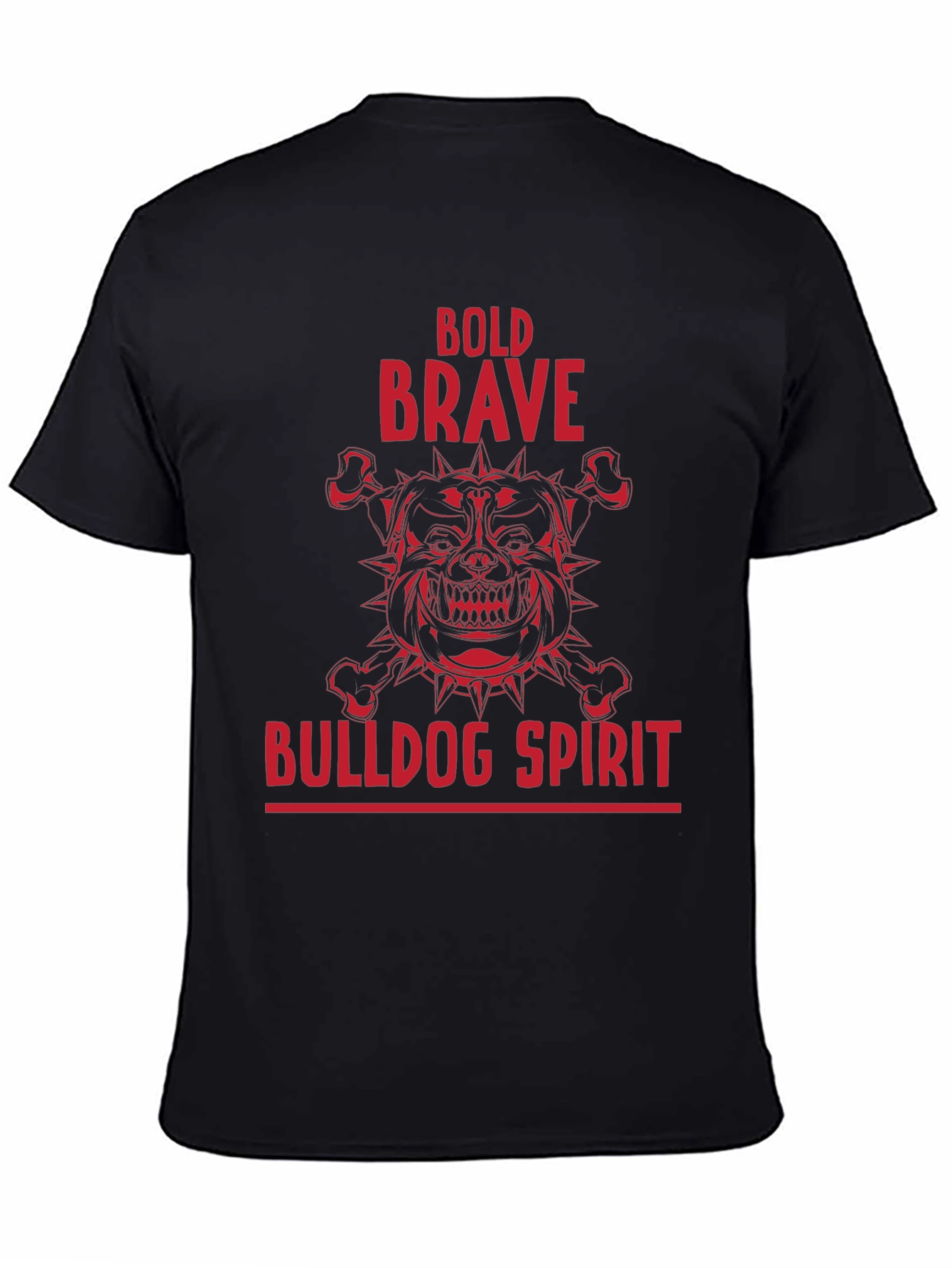 Black Bold Brave Bulldog Spirit Graphic T-Shirt view 4