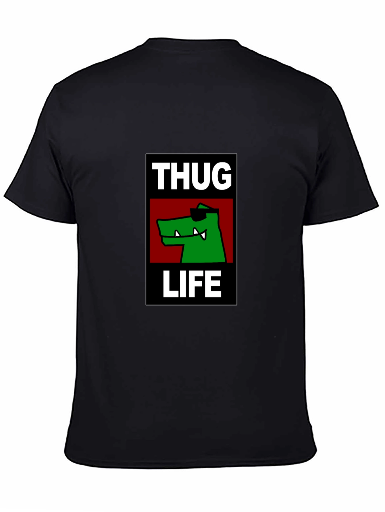 Black Thug Life Alligator Graphic Black T-Shirt view 4