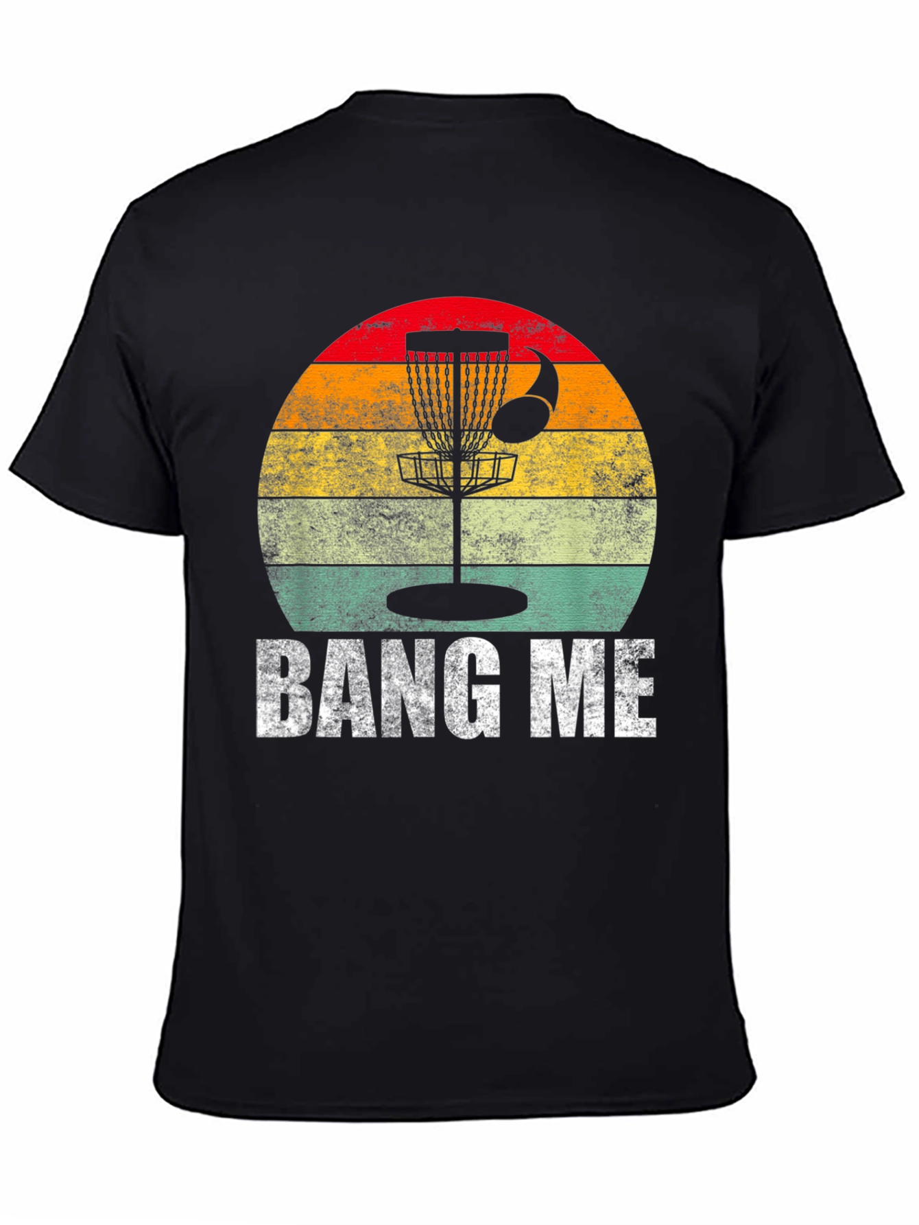 Black Bang Me Disc Golf T-Shirt - Sunset Basket Tee view 4