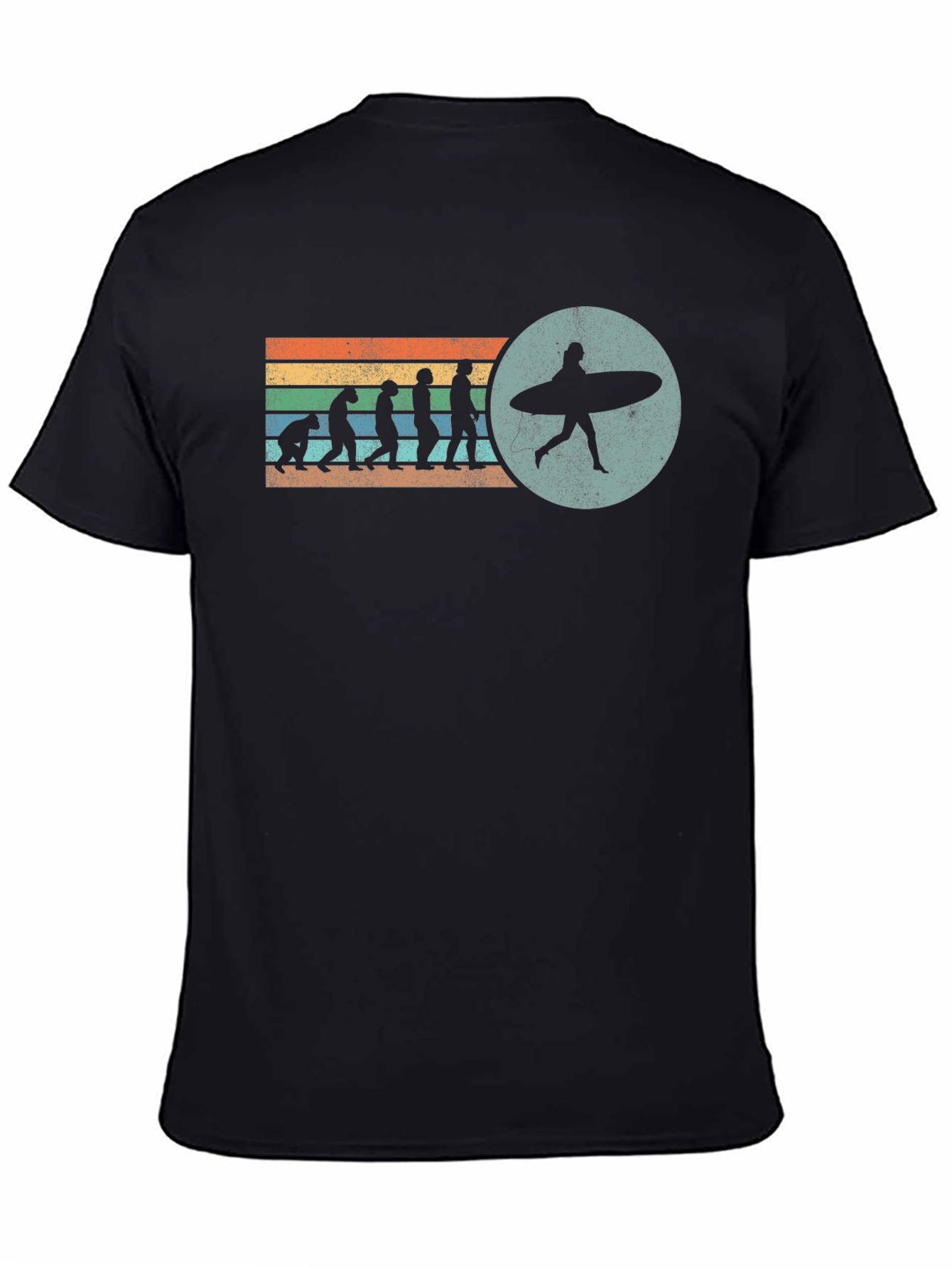 Black Evolution of Surfing Graphic Tee - Black view 4