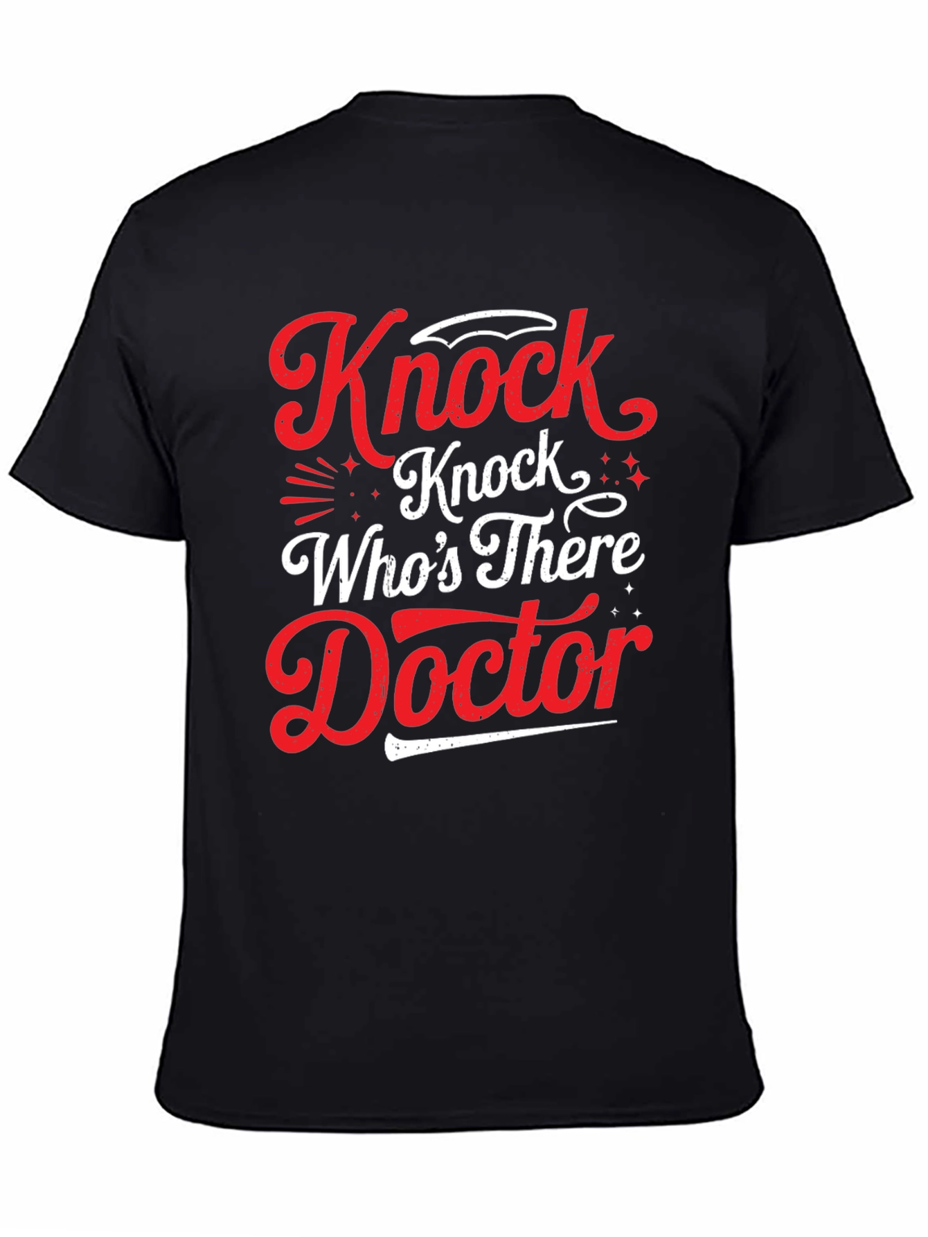 Black Knock Knock Doctor Humor Graphic Tee view 4