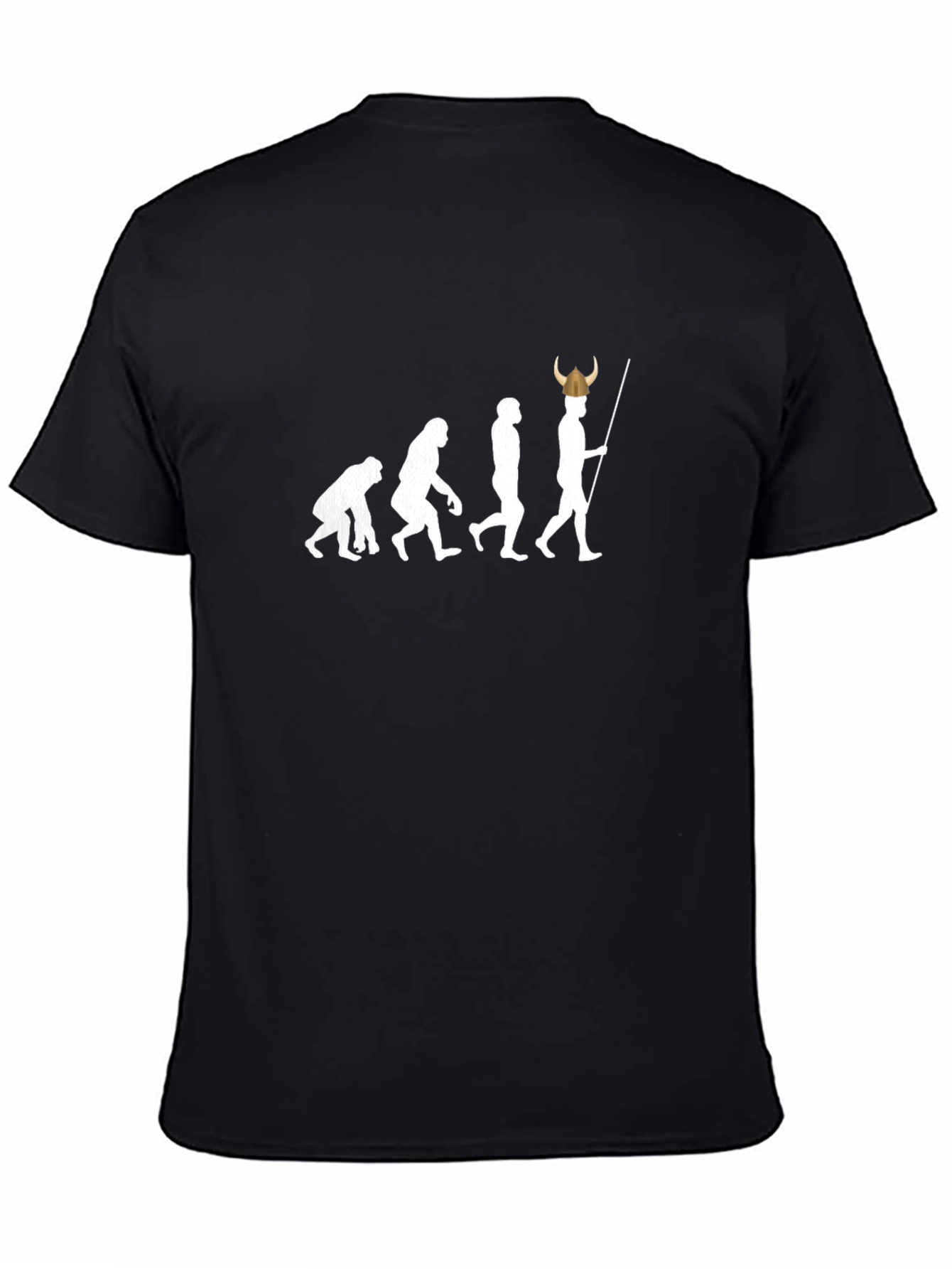 Black Evolution of Viking T-Shirt - Black Cotton Tee view 4