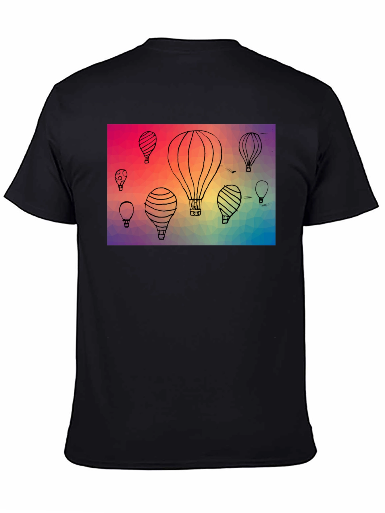 Black Hot Air Balloon Graphic Tee - Black view 4