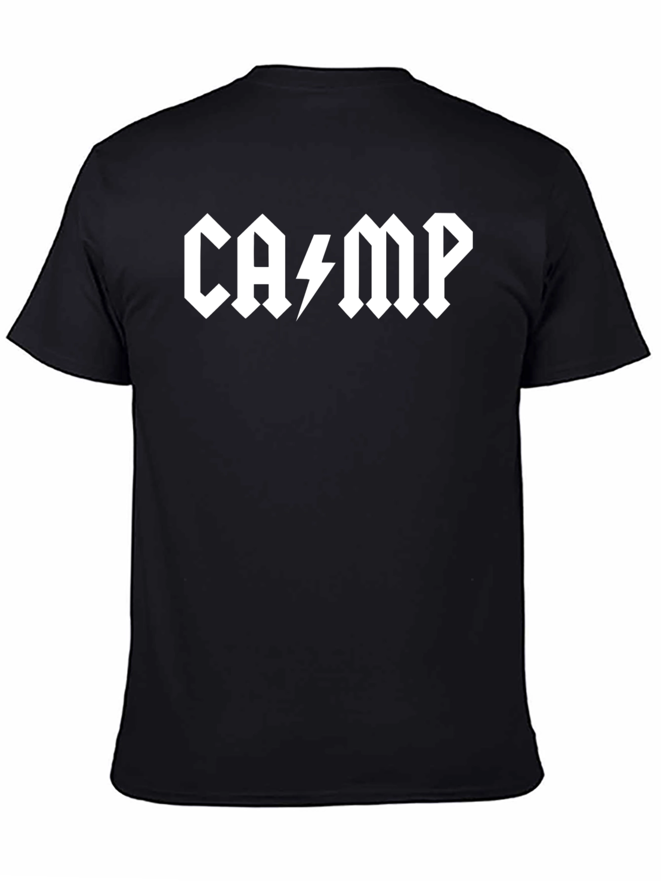 Black Camp AC/DC Style Black Graphic T-Shirt view 4