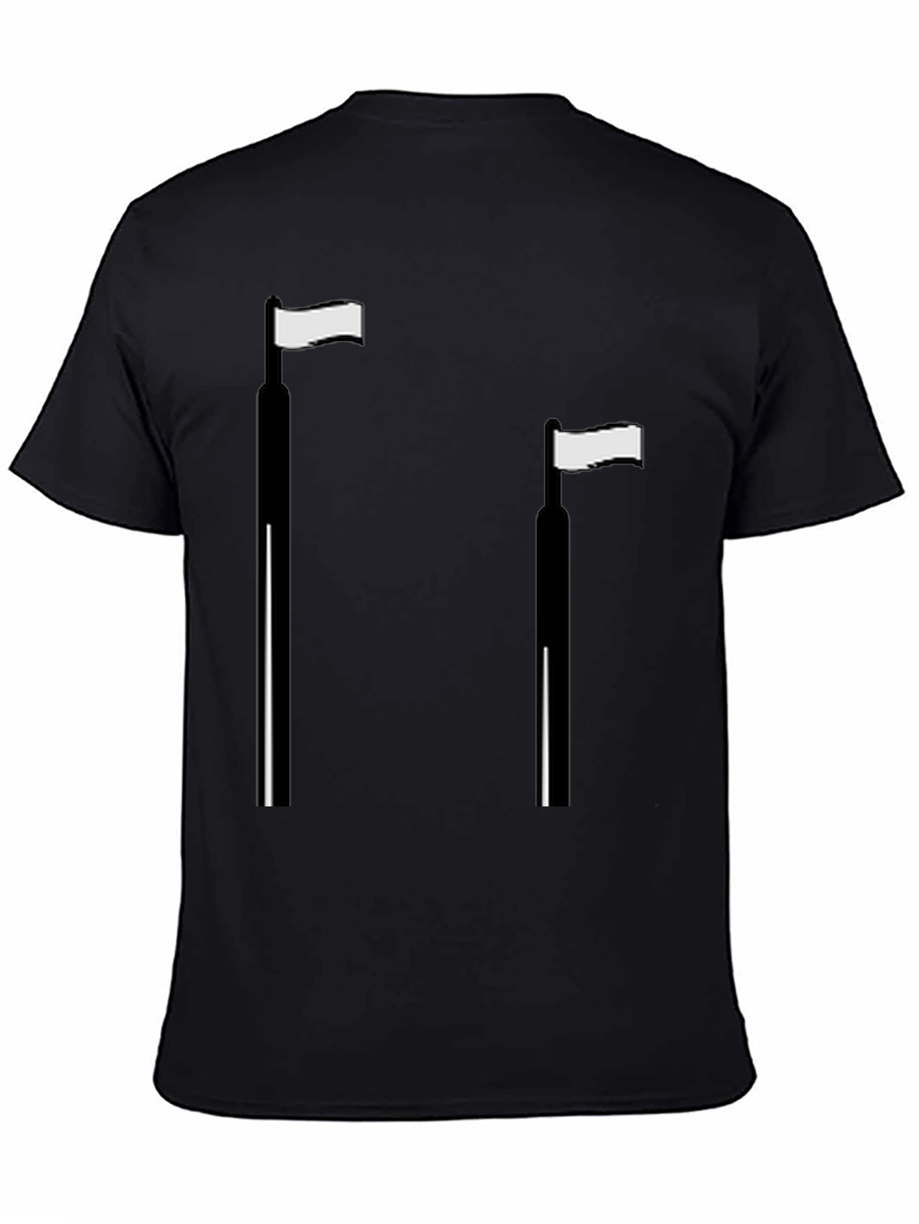 Black Minimalist Flag T-Shirt - Casual Style view 4