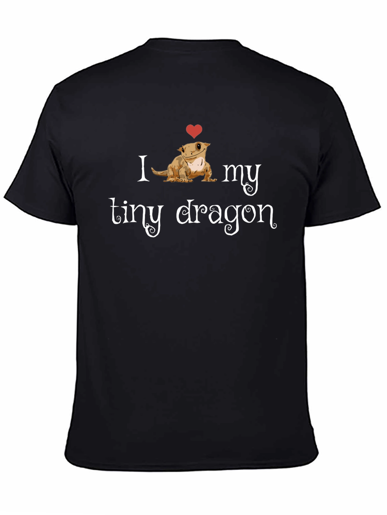 Black I Love My Tiny Dragon T-Shirt - Gecko Lover Gift view 4