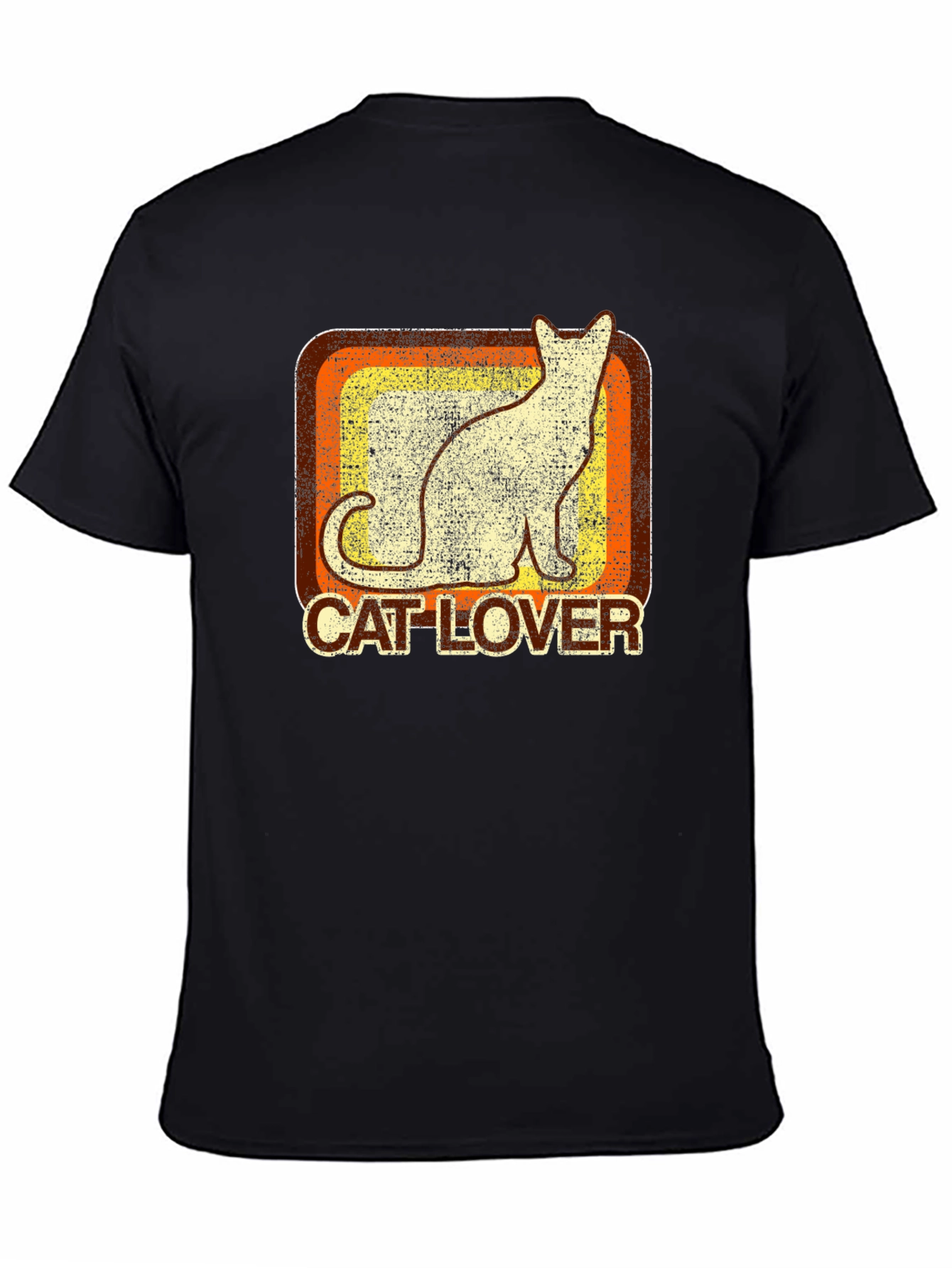 Black Retro Cat Lover Graphic Tee - Soft Cotton Comfort view 4
