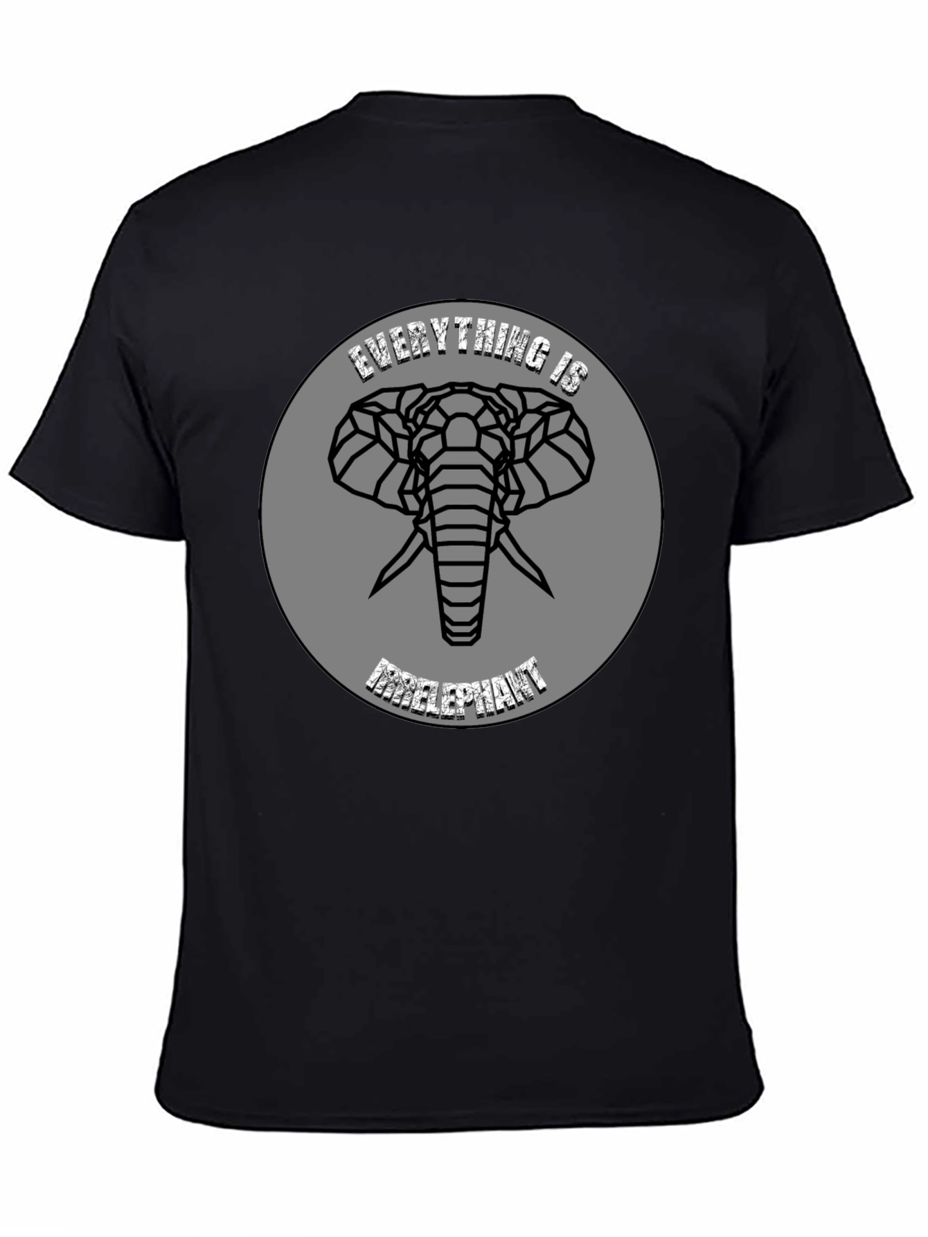 Black Geometric Elephant T-Shirt - Stylish Graphic Tee view 4