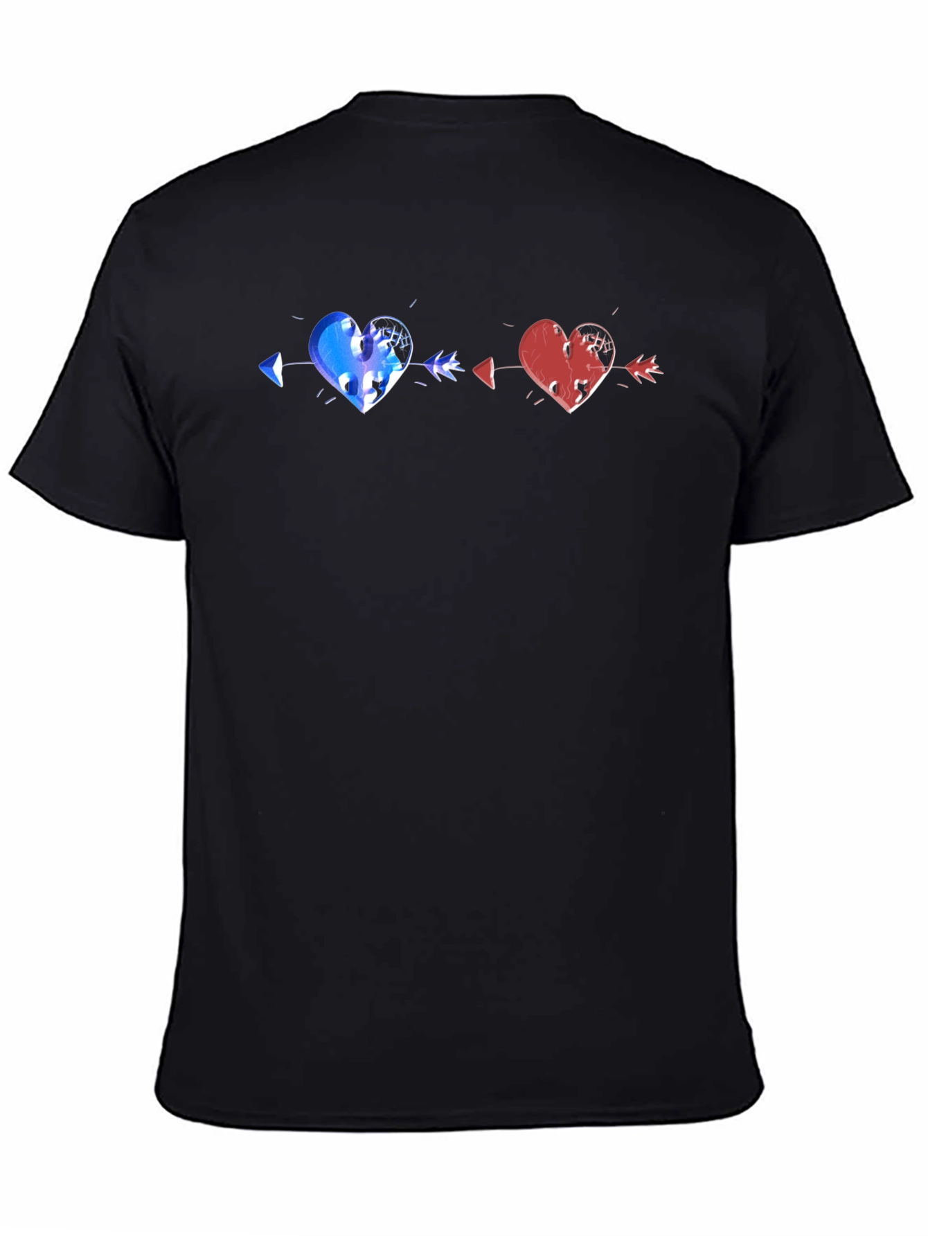 Black Heart Arrow T-Shirt - Black Cotton Graphic Tee view 4