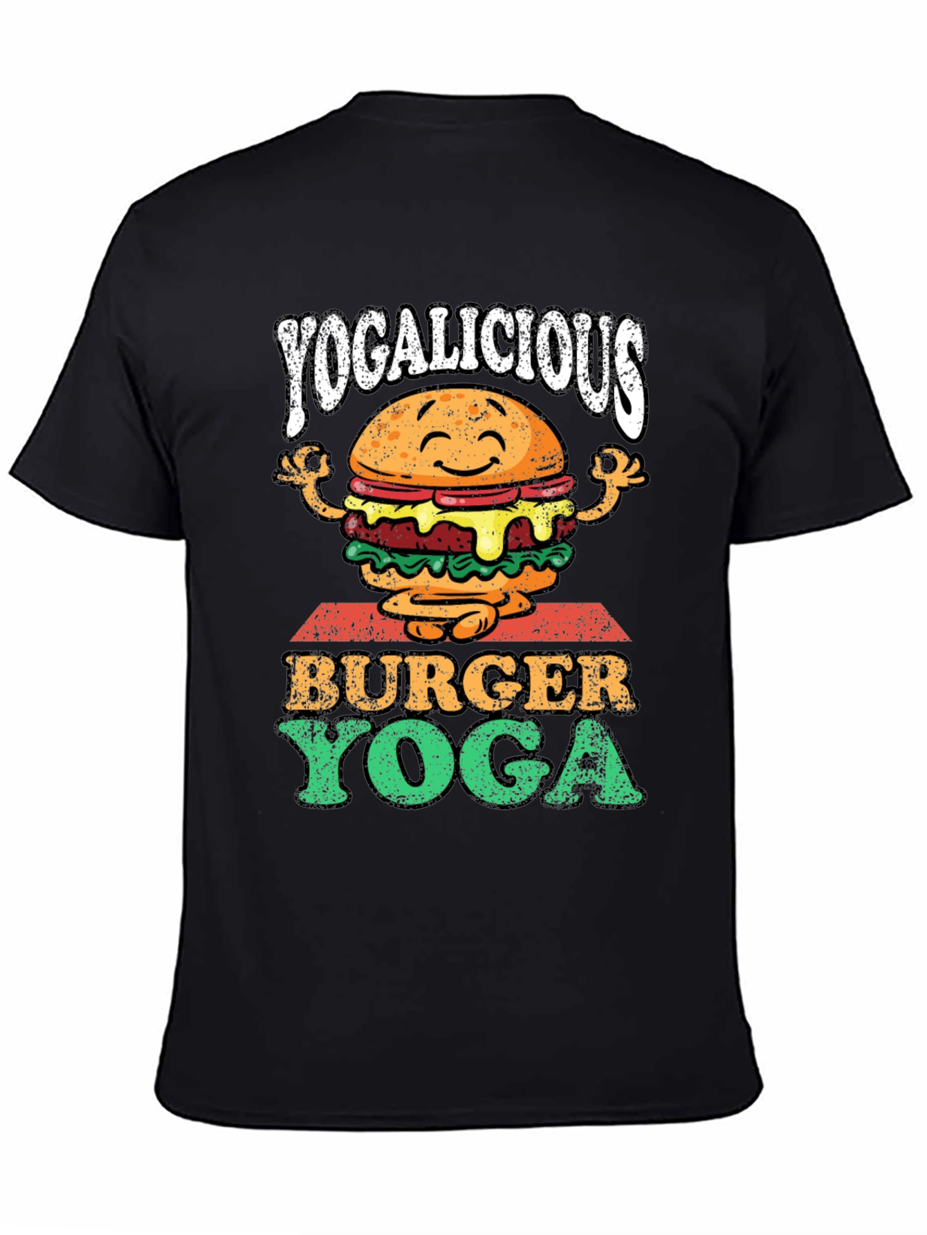 Black Yogalicious Burger Yoga Graphic Tee view 4