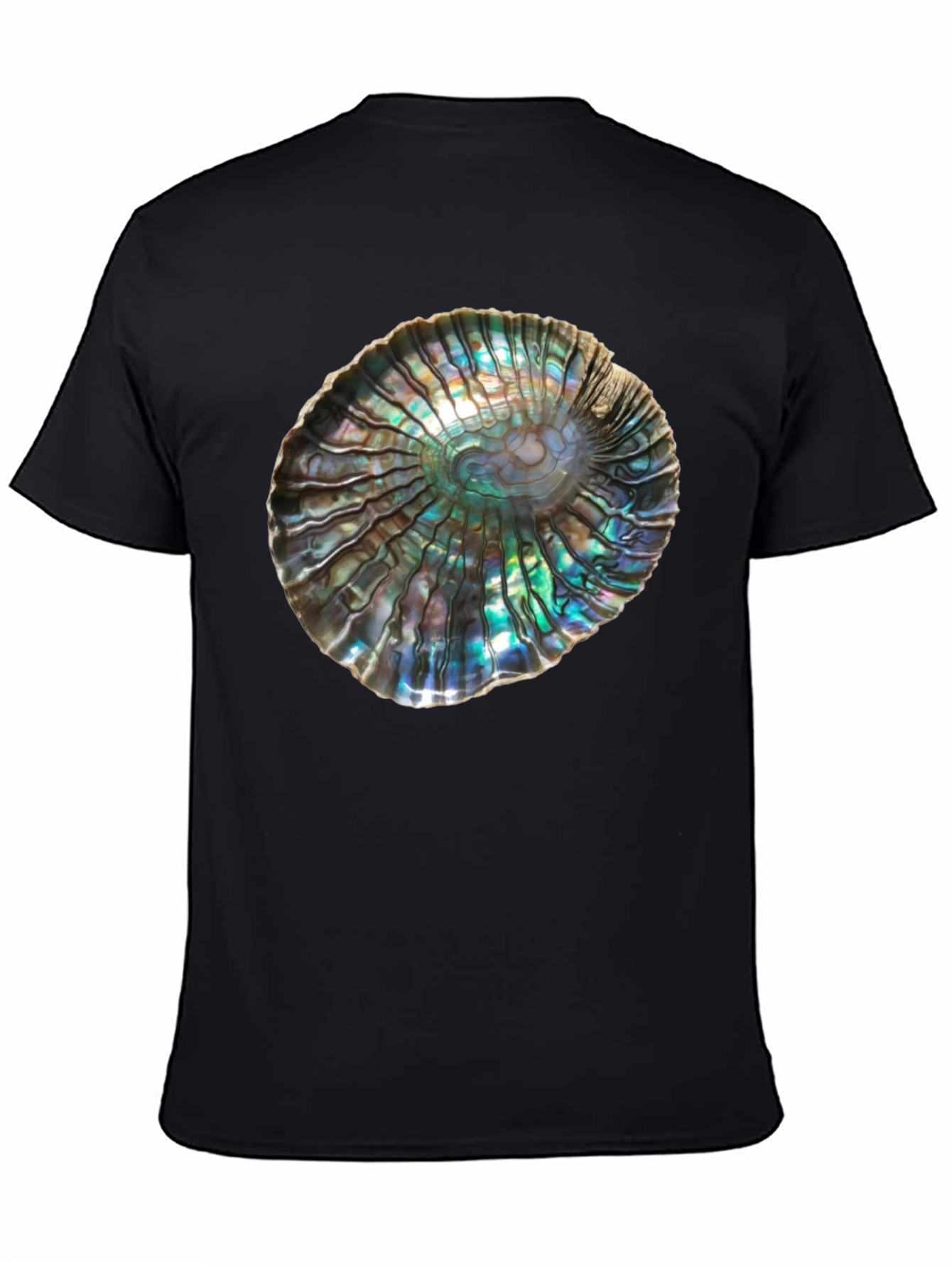 Black Iridescent Abalone Shell Graphic Tee - Unisex view 4