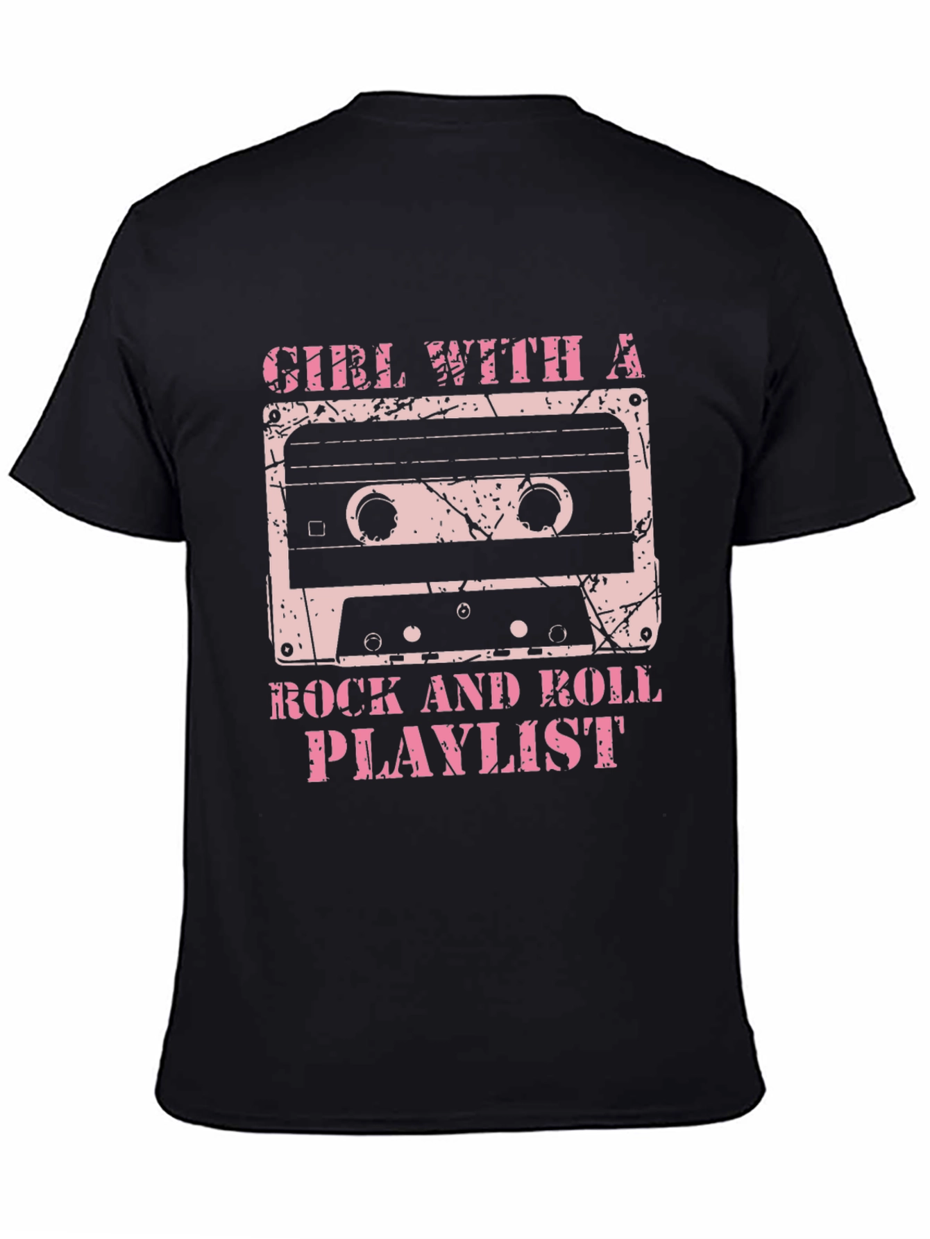 Black Girl With a Rock and Roll Playlist Graphic T-Shirt view 4
