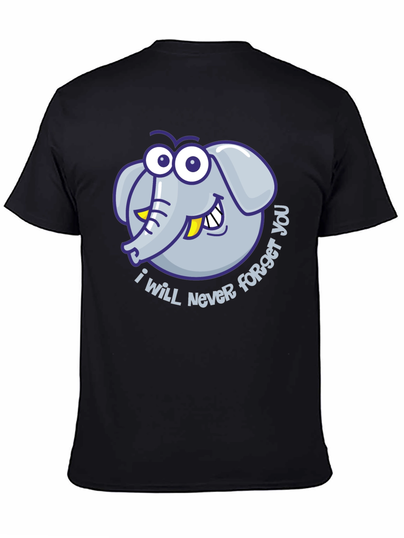 Black I Will Never Forget You Elephant Graphic Tee view 4