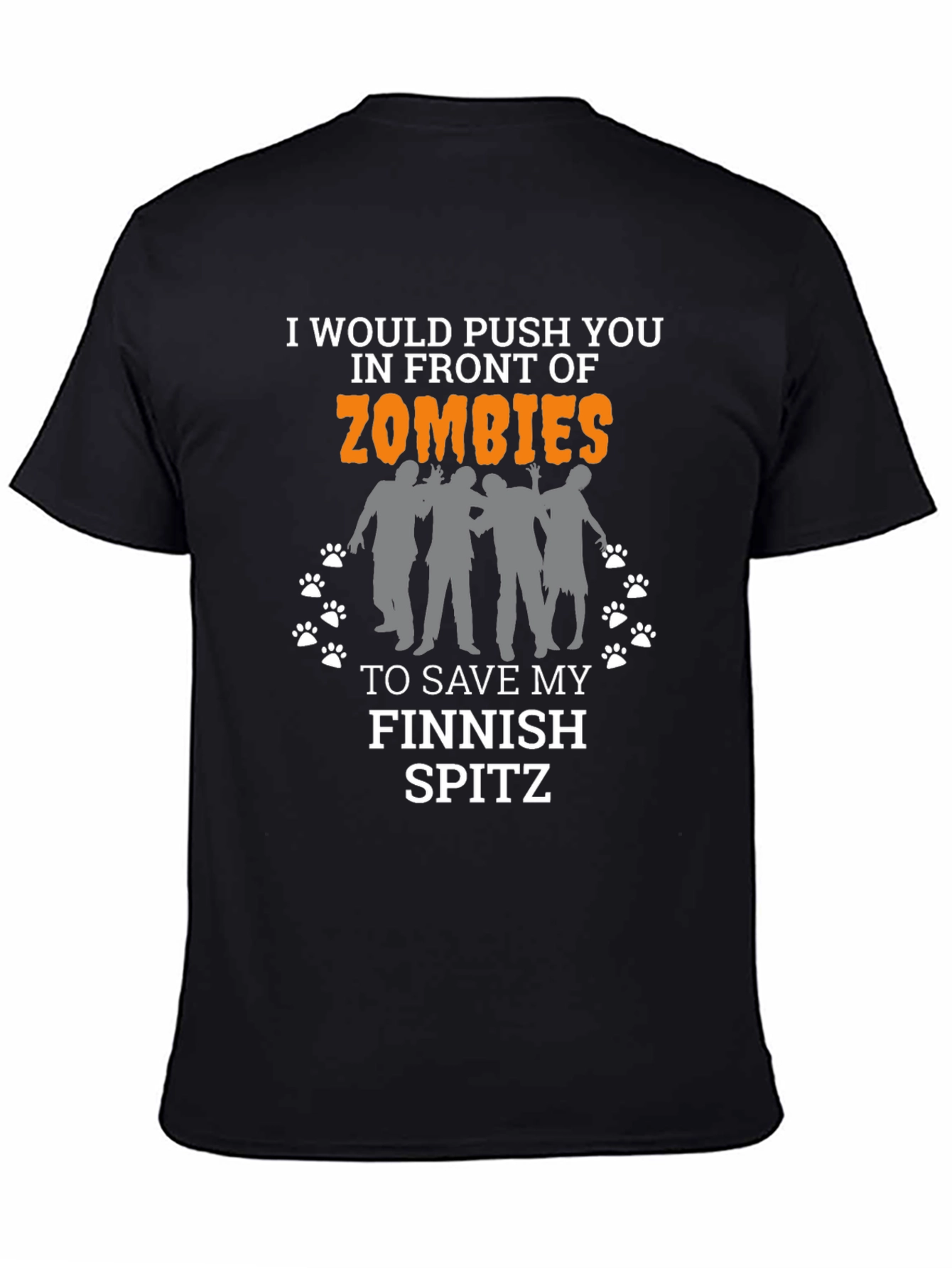 Black Zombie Finnish Spitz T-Shirt view 4