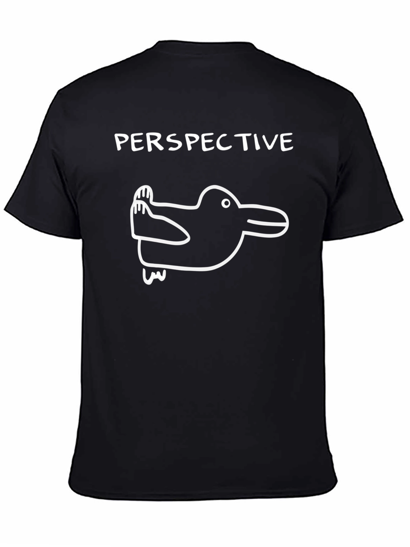 Black Perspective Duck Rabbit T-Shirt Optical Illusion Tee view 4