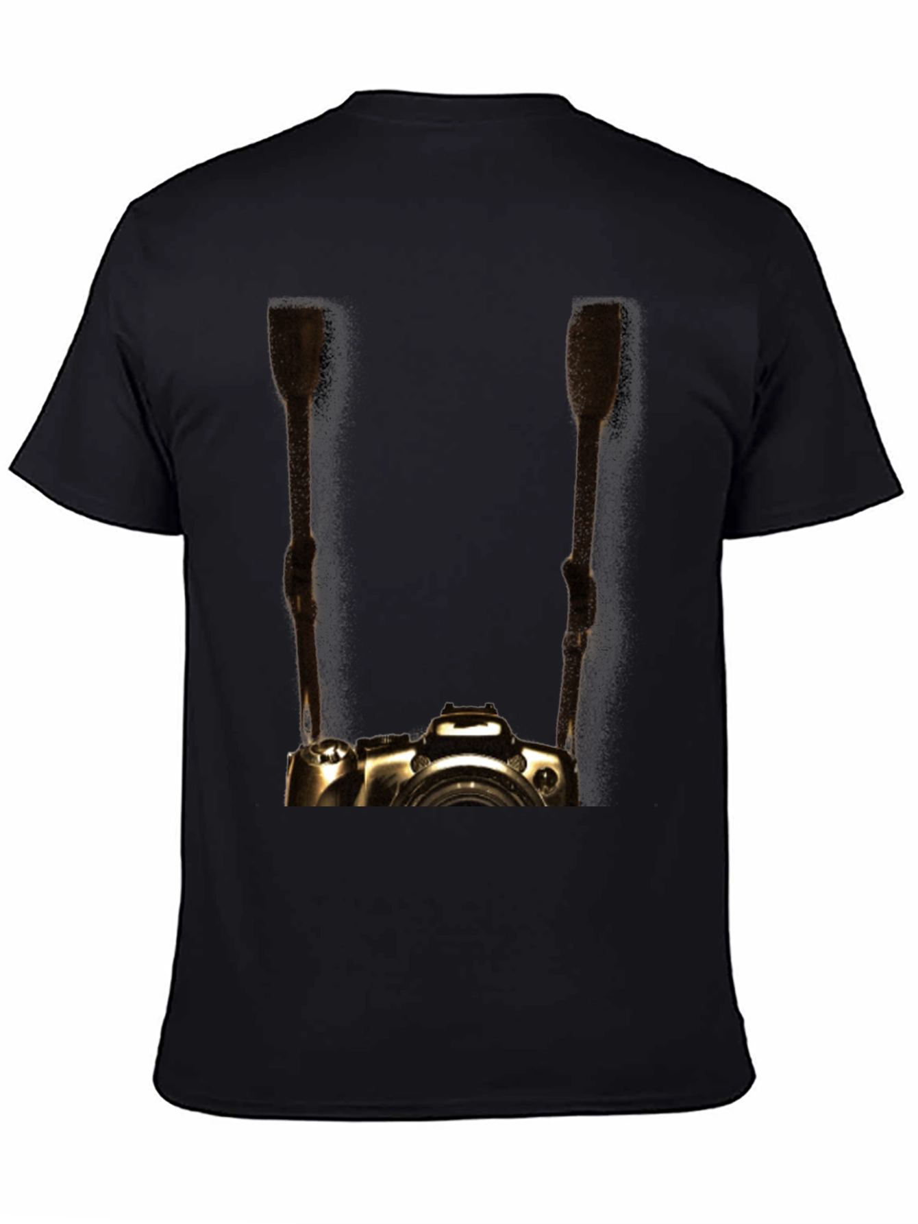 Black Golden Camera Graphic Tee - Photographer's Style view 4