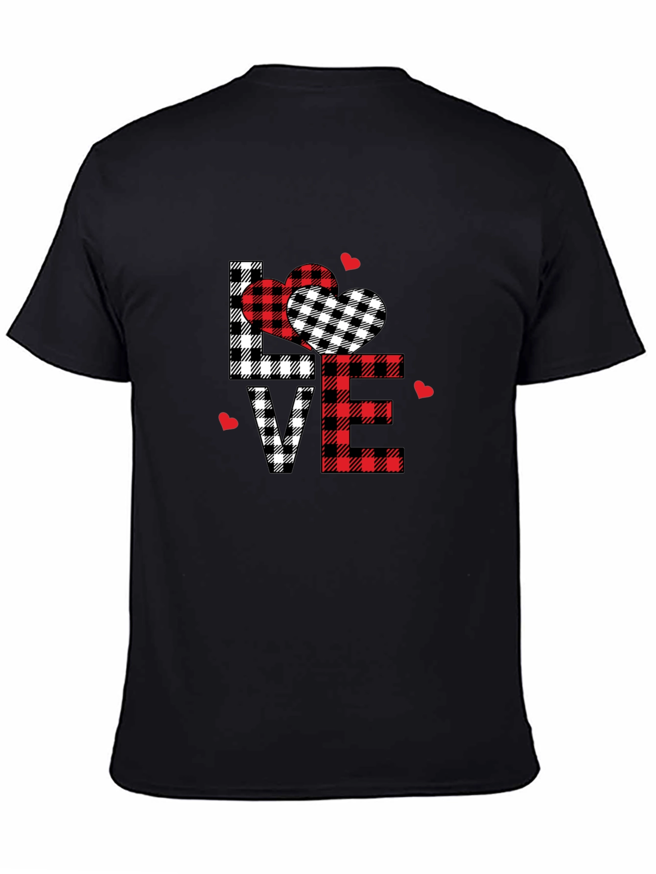 Black Love Plaid Graphic Tee view 4