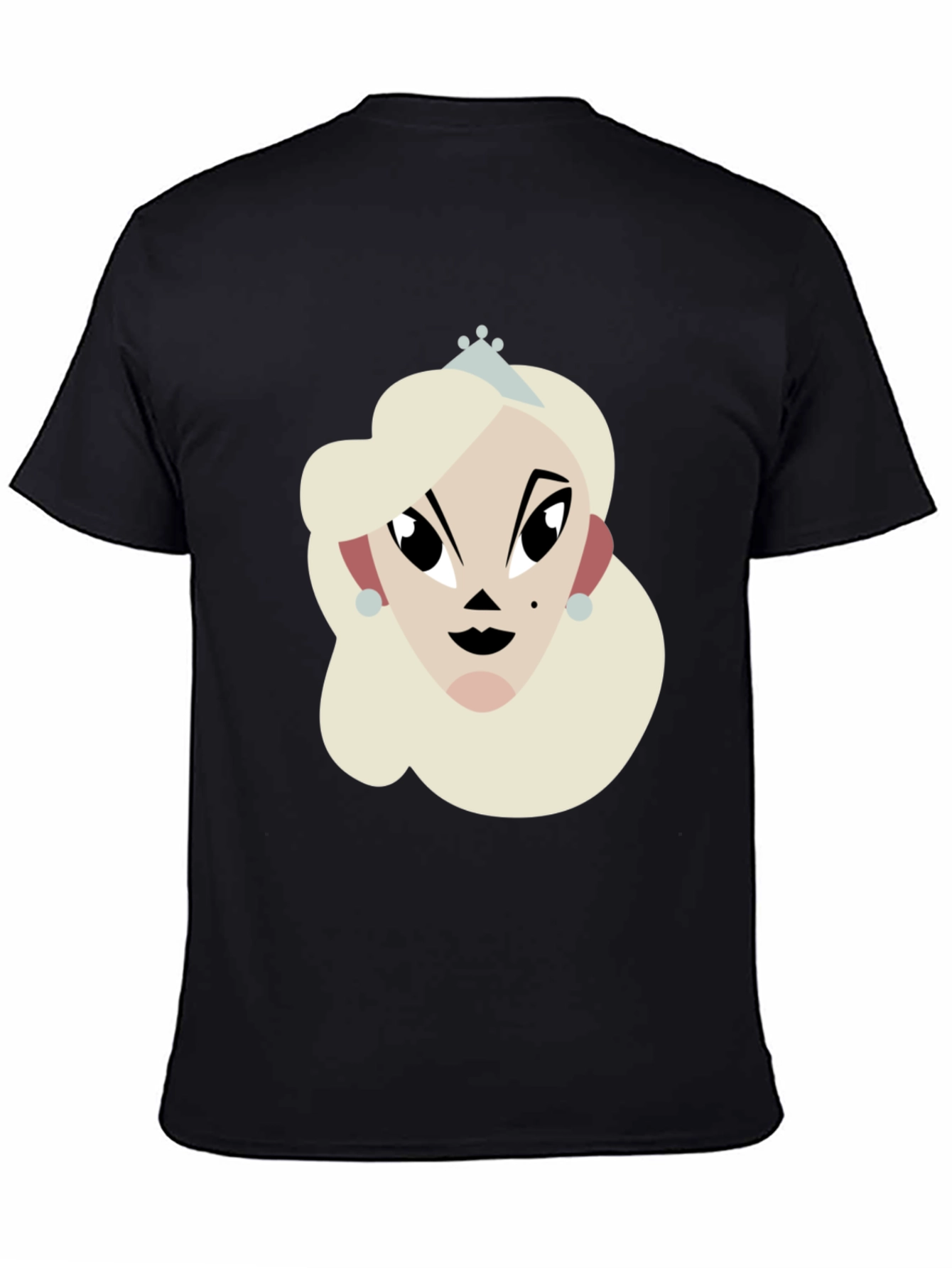 Black Princess Cartoon Graphic Black T-Shirt view 4