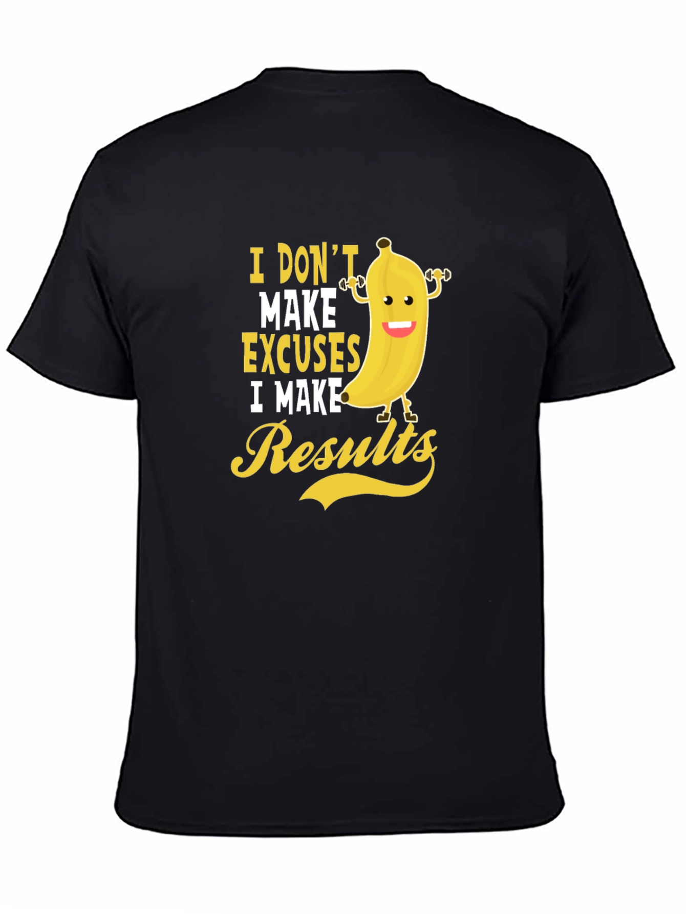 Black Funny Workout Banana T-Shirt view 4