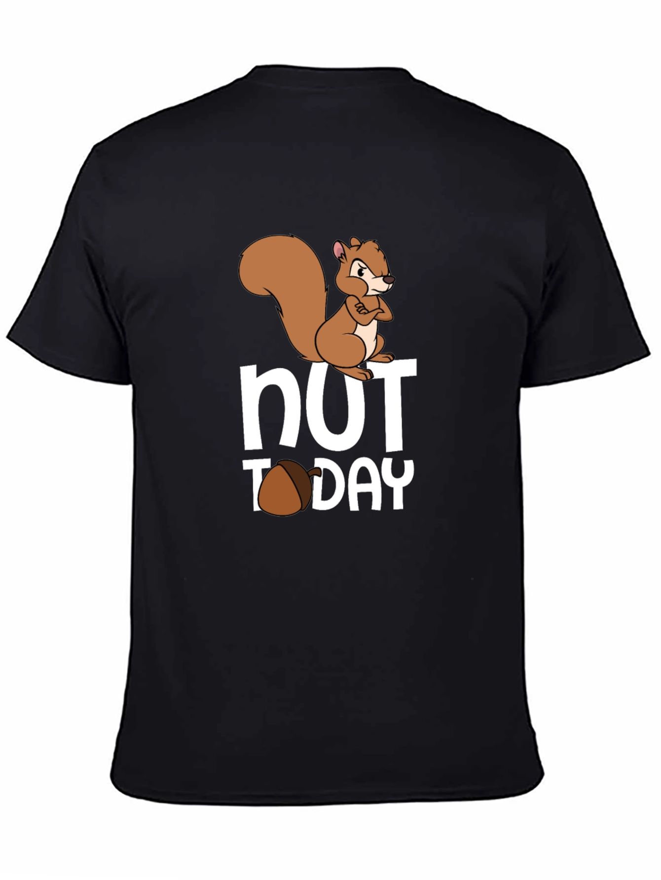 Black Nut Today Squirrel Graphic Tee - Funny Novelty T-Shirt view 4