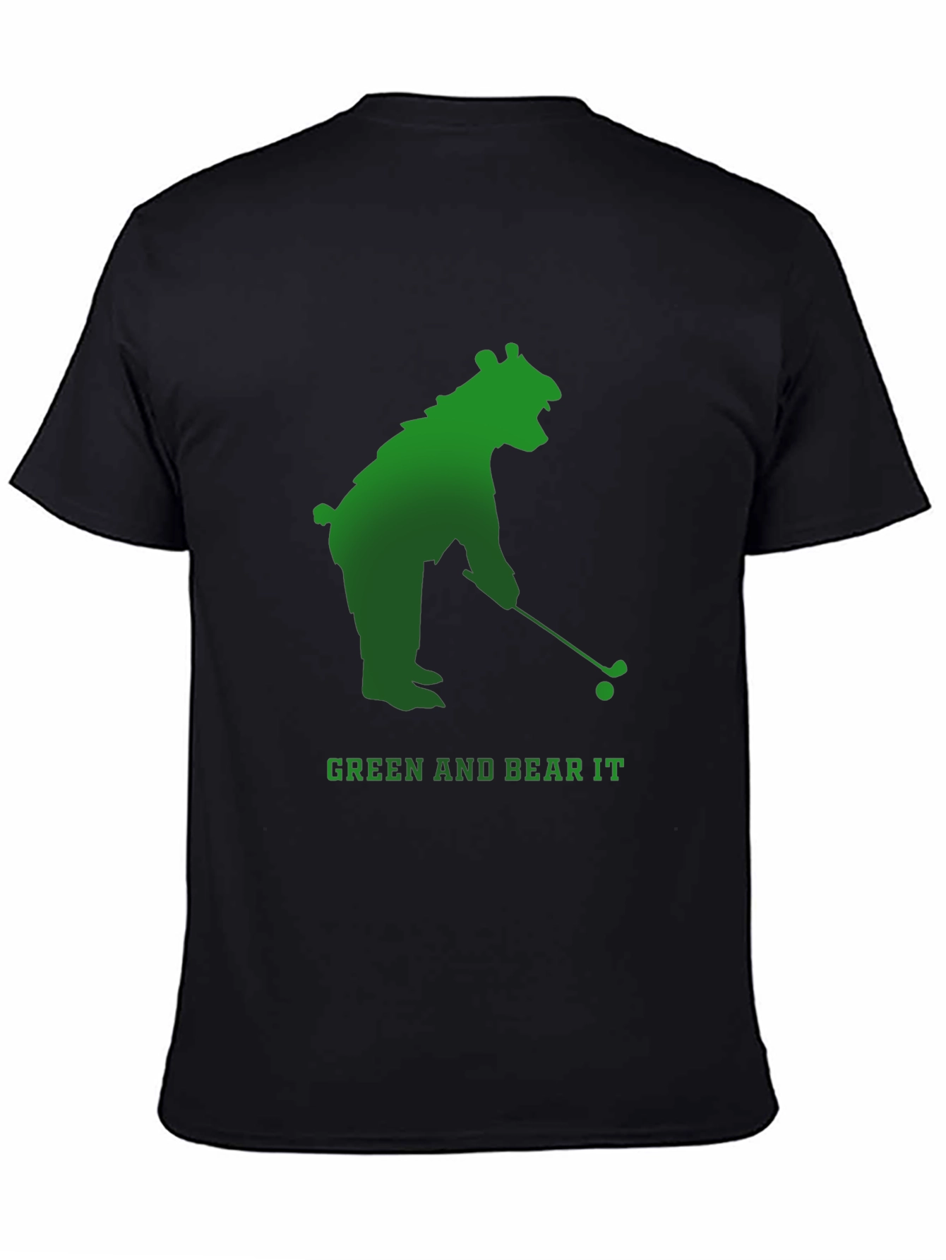 Black Green and Bear It Golf T-Shirt view 4