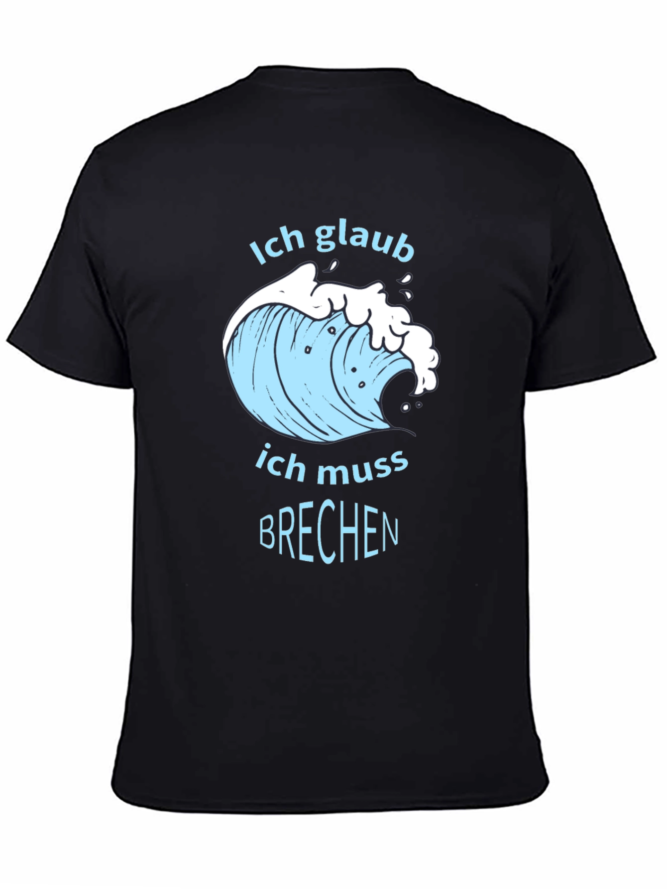 Black Ich Glaub Ich Muss Brechen T-Shirt - Black view 4