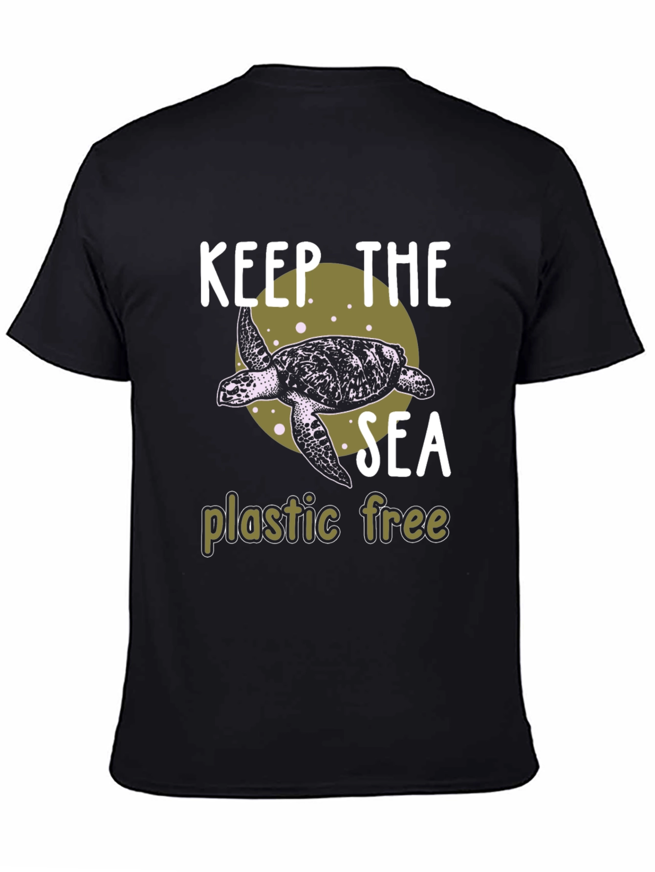 Black Keep the Sea Plastic Free Graphic Tee view 4