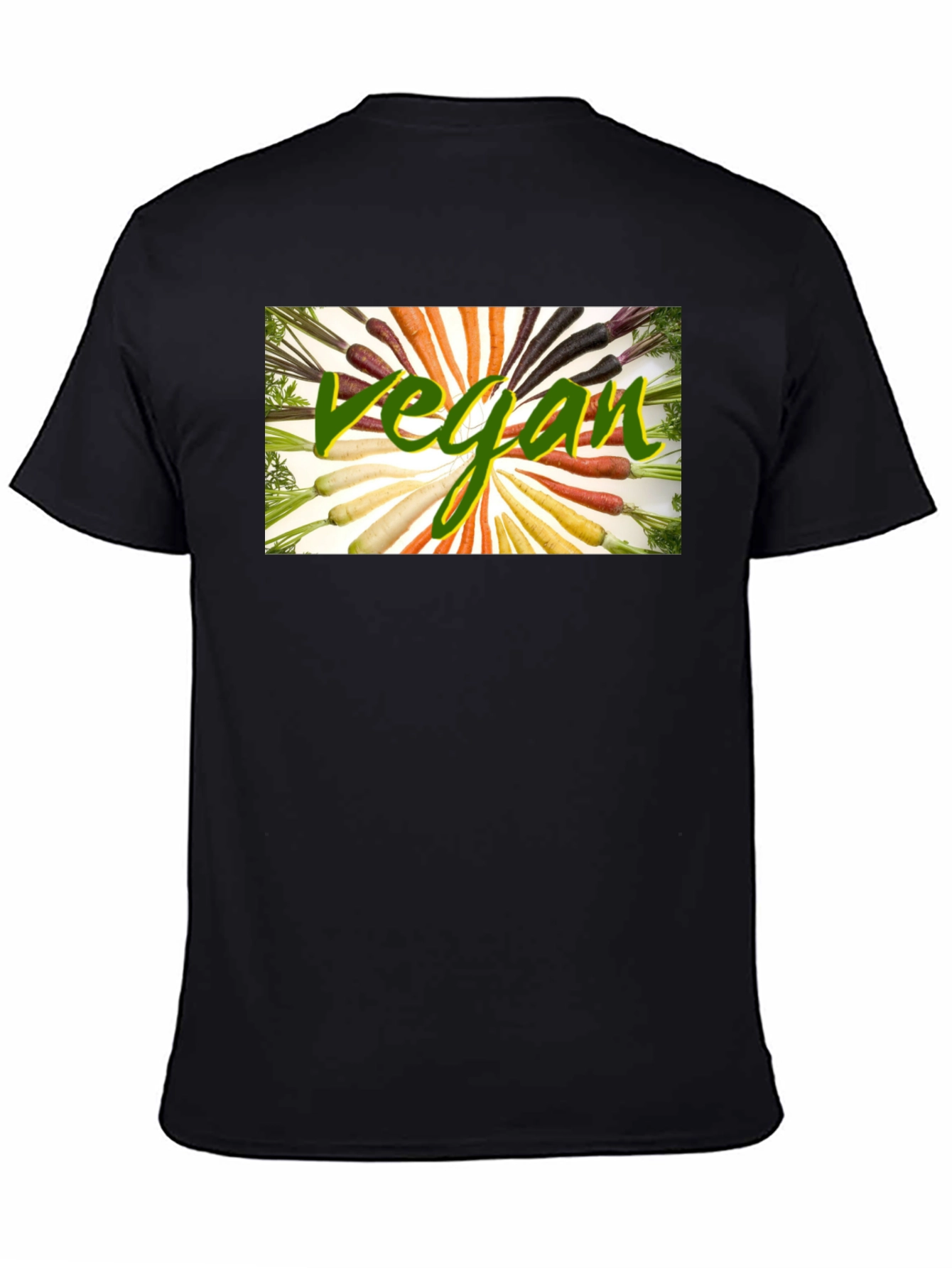 Black Vegan Carrot T-Shirt - Black Cotton Blend view 4