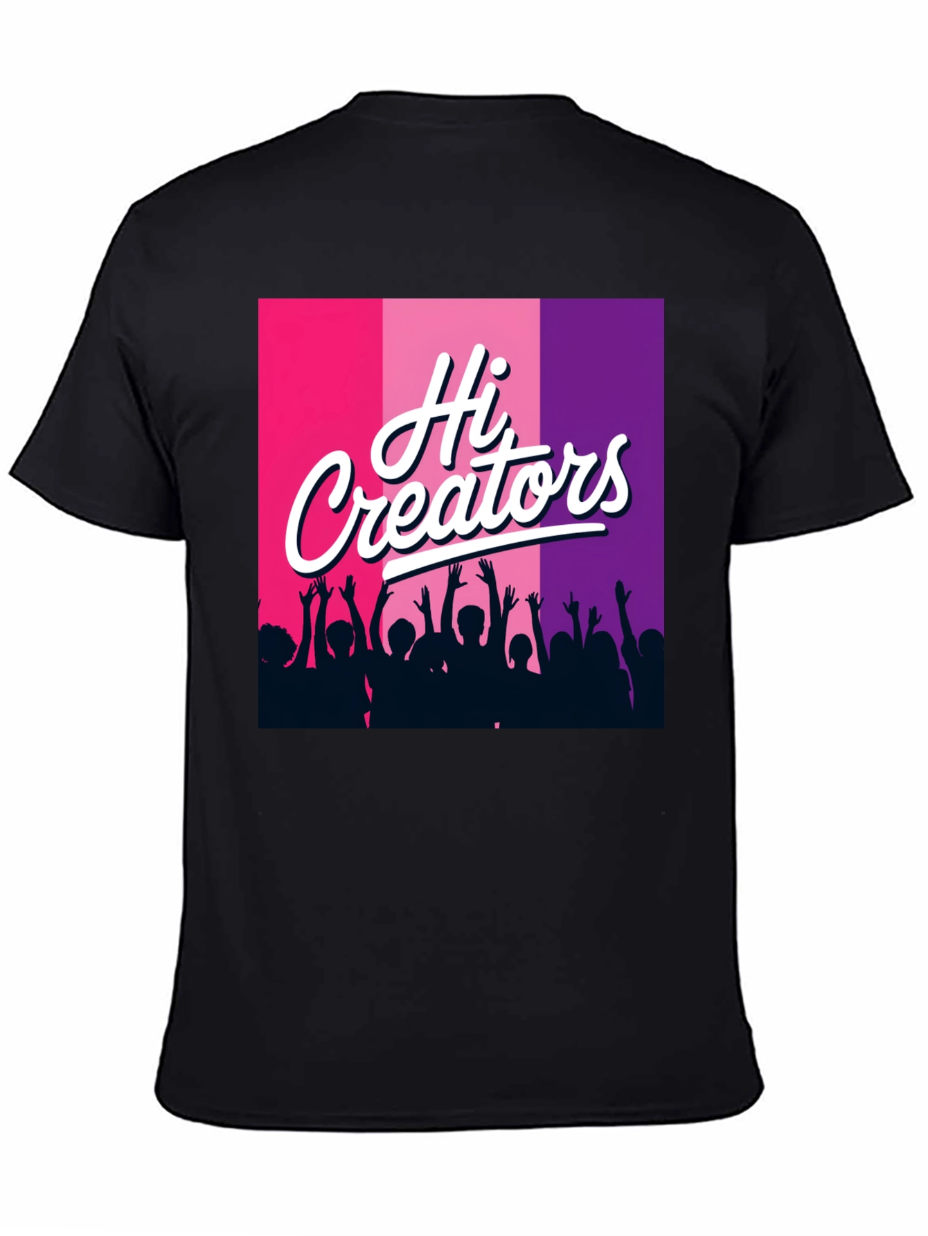 Black Hi Creators Graphic Tee - Black Cotton T-Shirt view 4