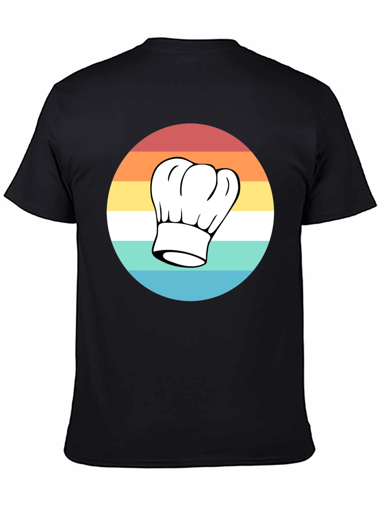 Black Retro Chef Hat T-Shirt - Classic Culinary Style view 4