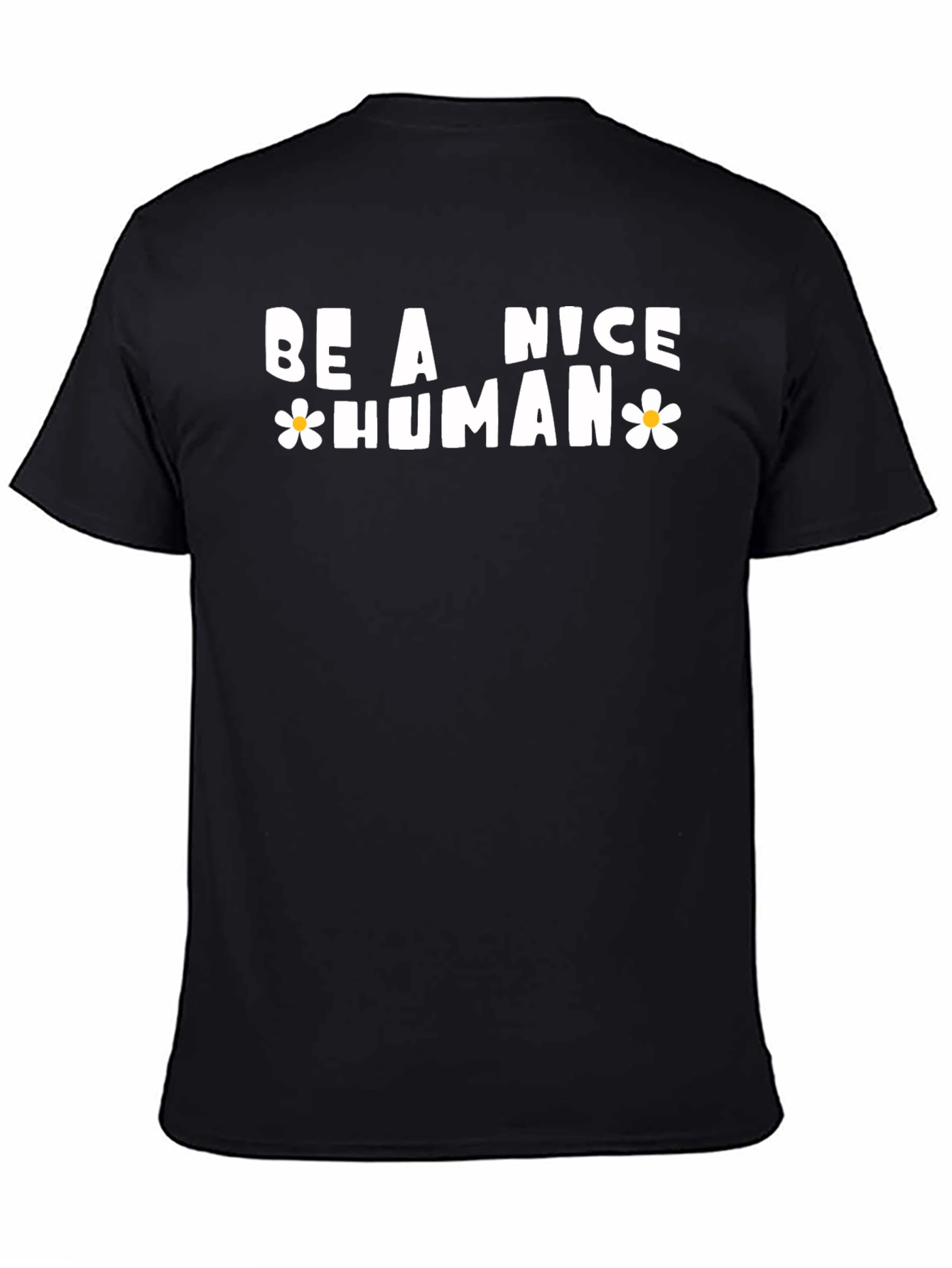 Black Be A Nice Human Graphic Tee - Casual Style view 4