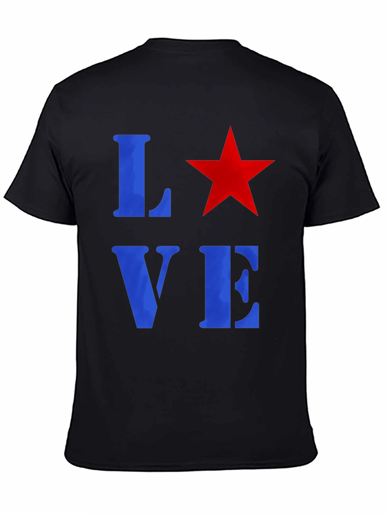 Black Love Star Graphic Tee - Casual Unisex T-Shirt view 4