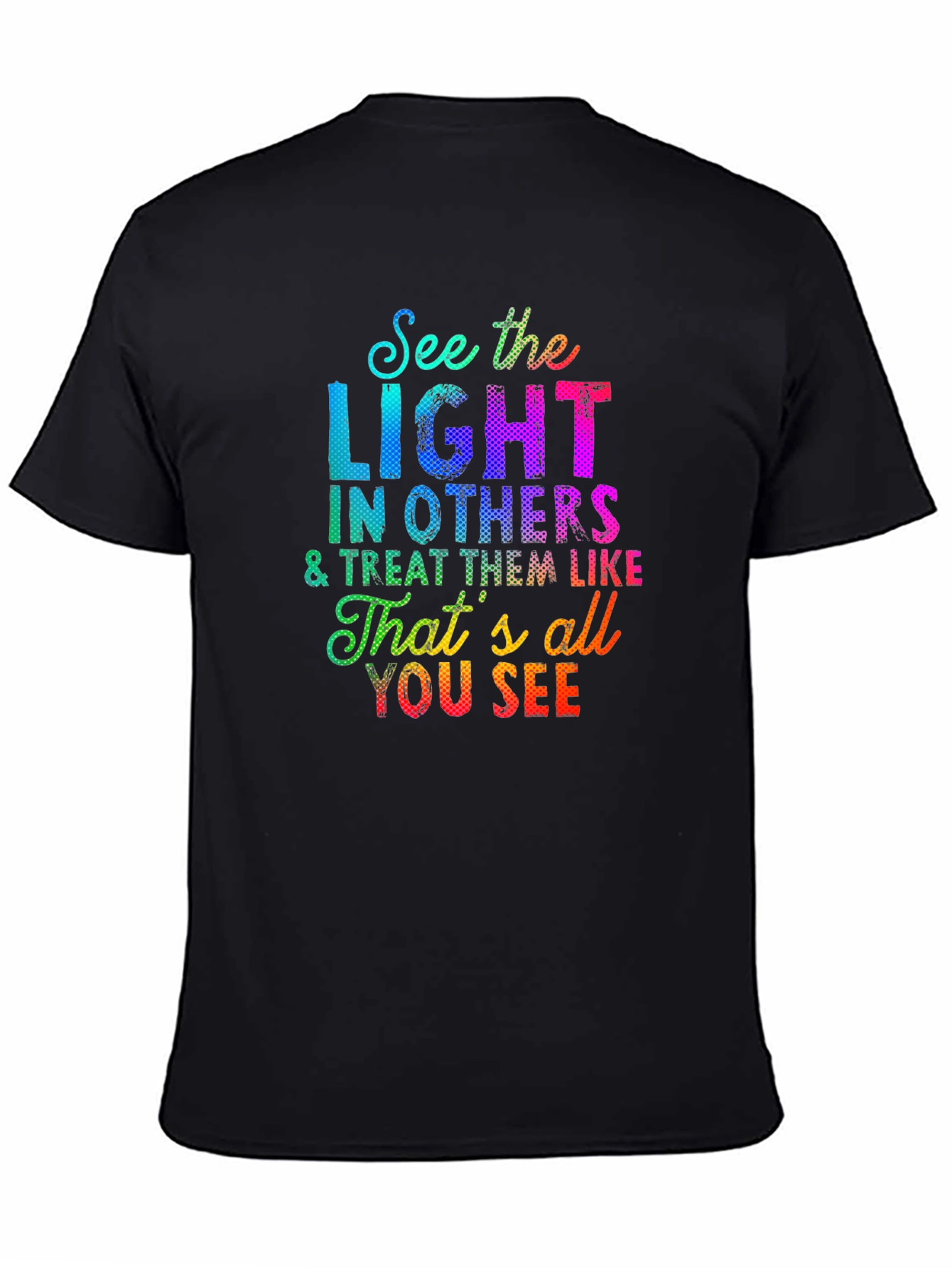 Black See the Light T-Shirt - Inspirational Graphic Tee view 4
