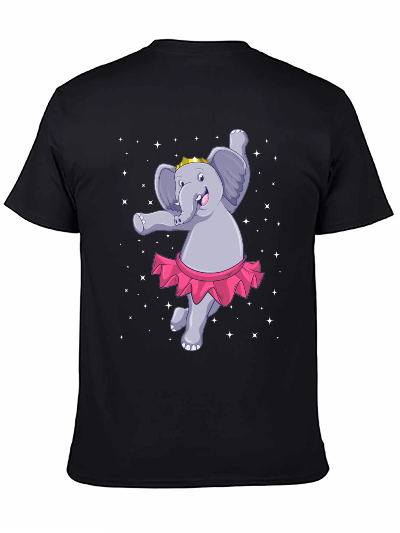Black Dancing Elephant T-Shirt: Cute Cartoon Design view 4