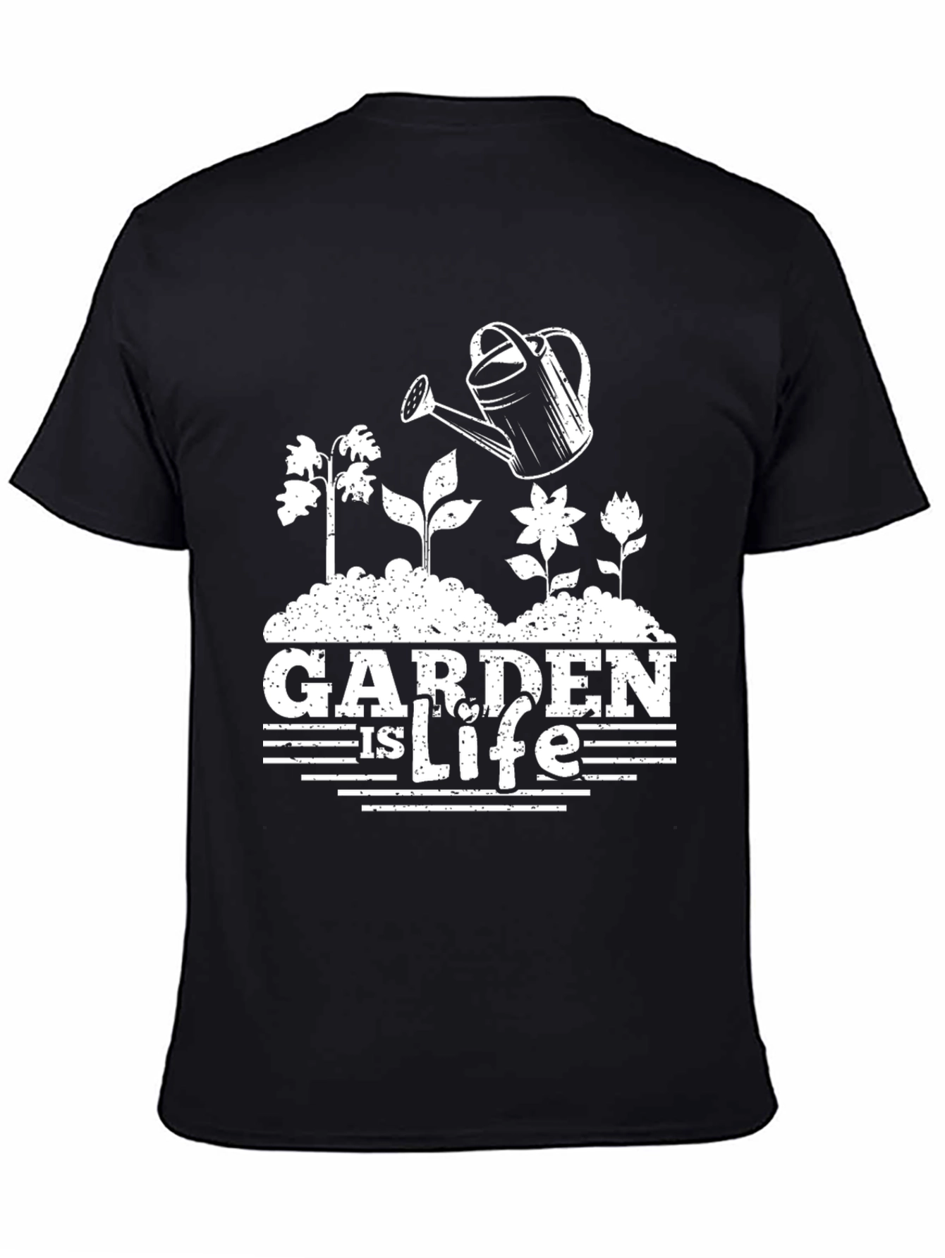 Black Garden is Life T-Shirt - Black Cotton Tee view 4