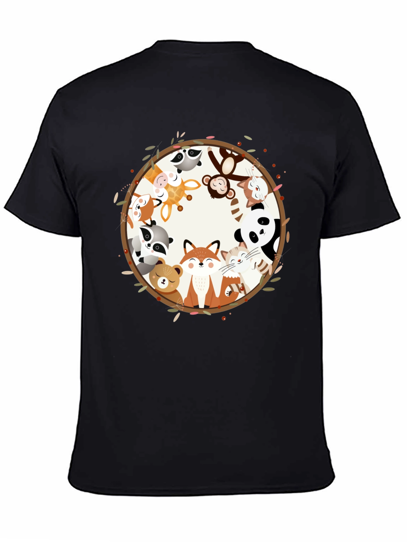 Black Animal Circle Graphic Tee - Unisex view 4