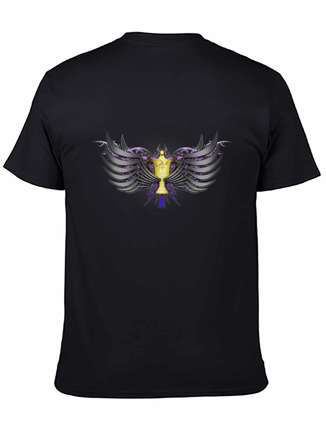 Winged Trophy Graphic Tee - Black Cotton Comfort - 4